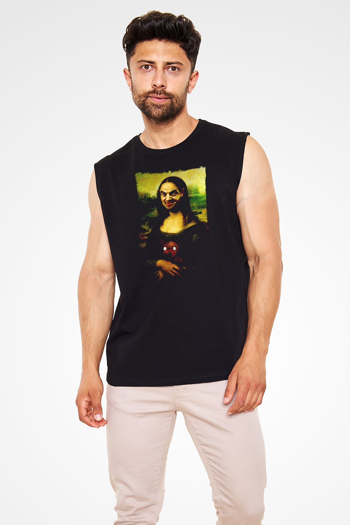 Mr.Bean Siyah Unisex  Kolsuz Tişört