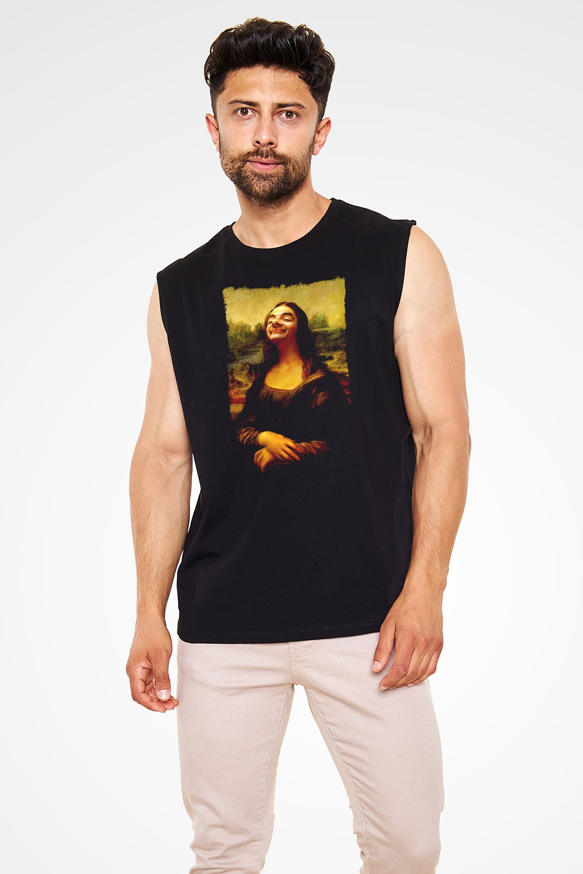 Mr.Bean Siyah Unisex  Kolsuz Tişört