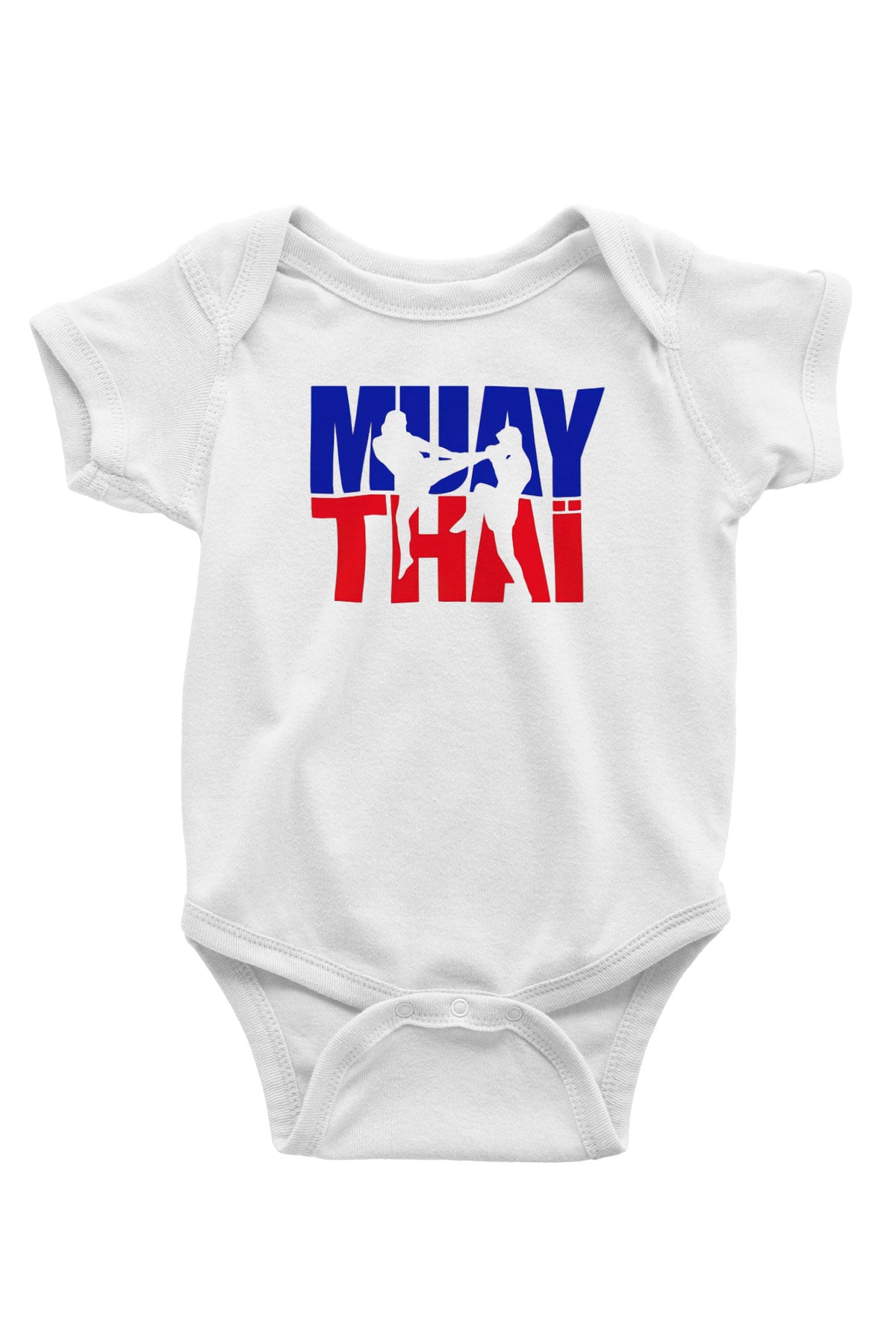 Muay Thai Baskılı Beyaz Unisex Bebek Body - Zıbın