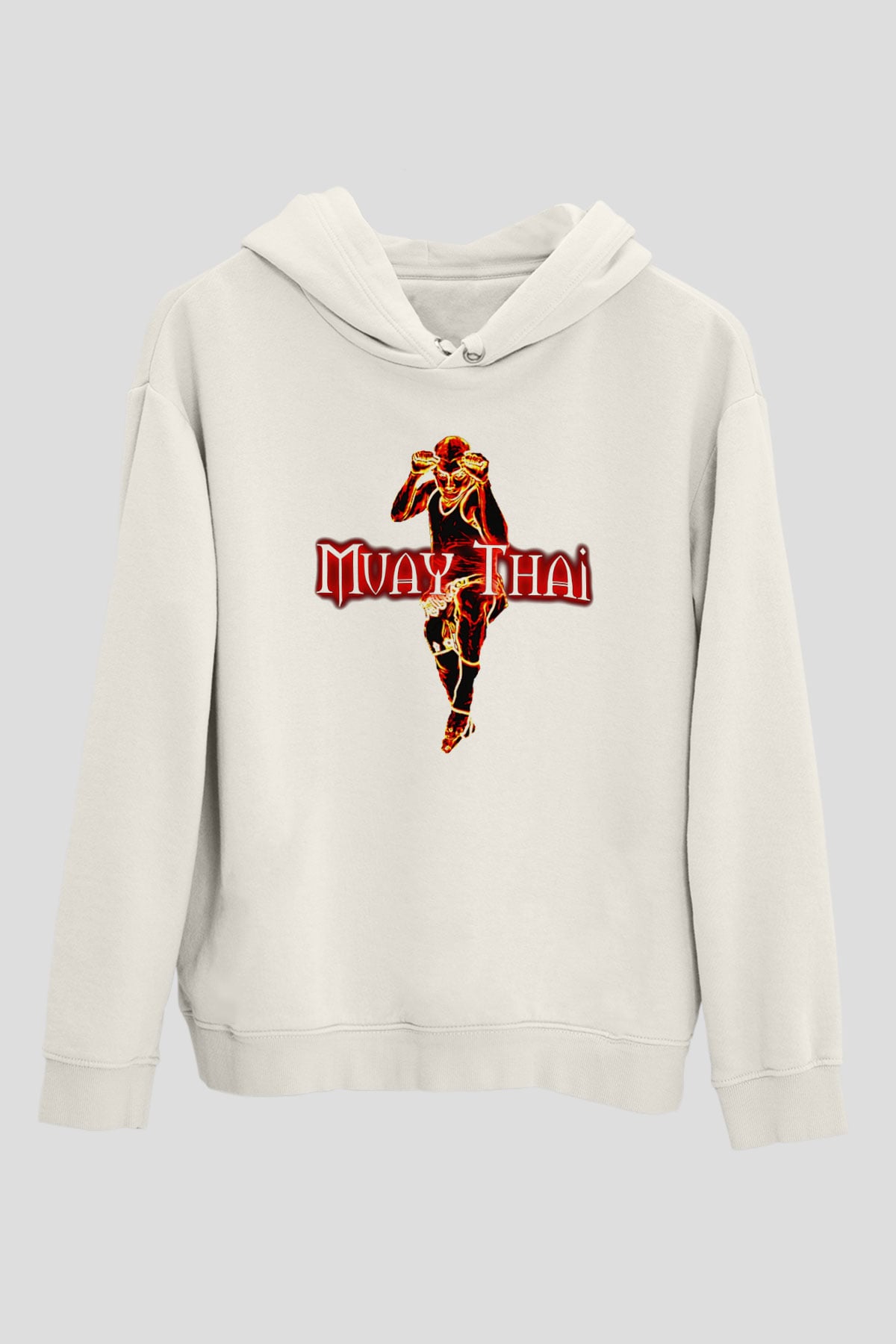 Muay Thai Beyaz Unisex Hoodie