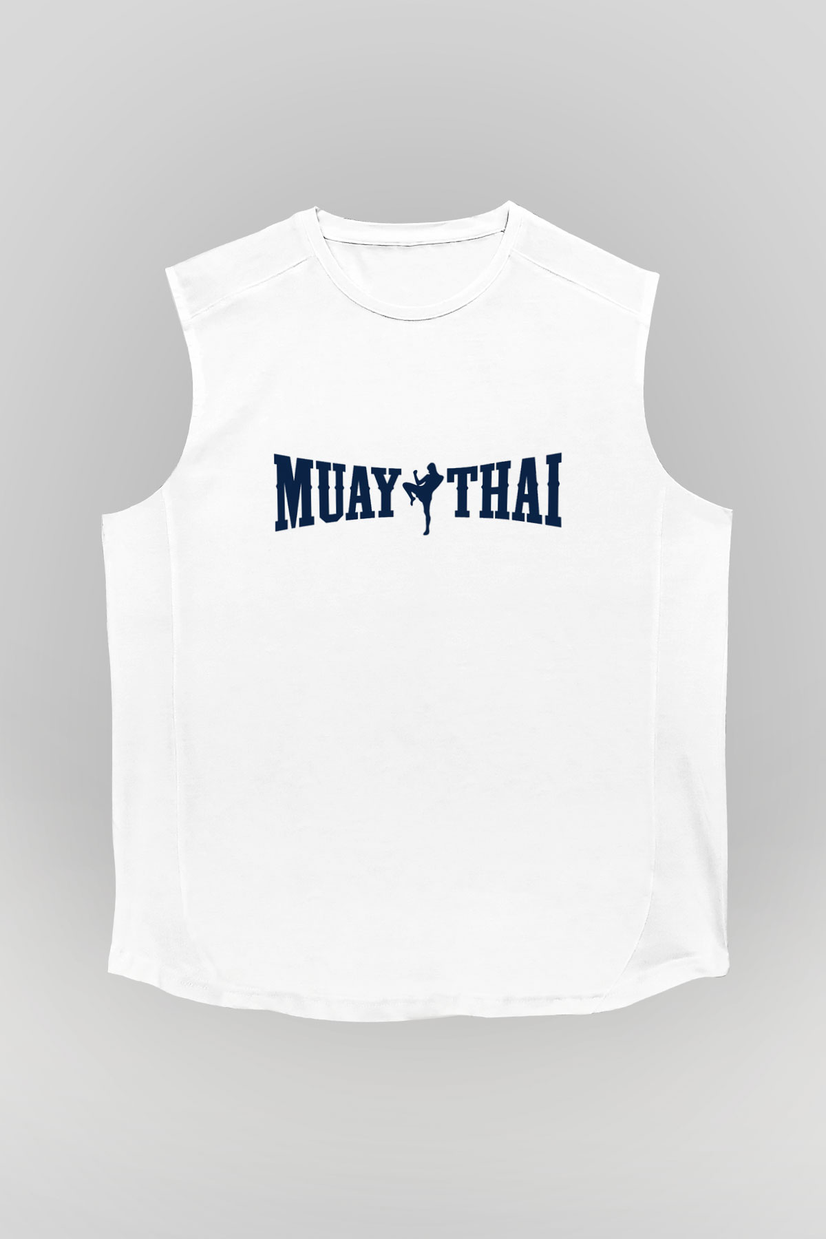 Muay Thai Beyaz Unisex Kolsuz Tişört