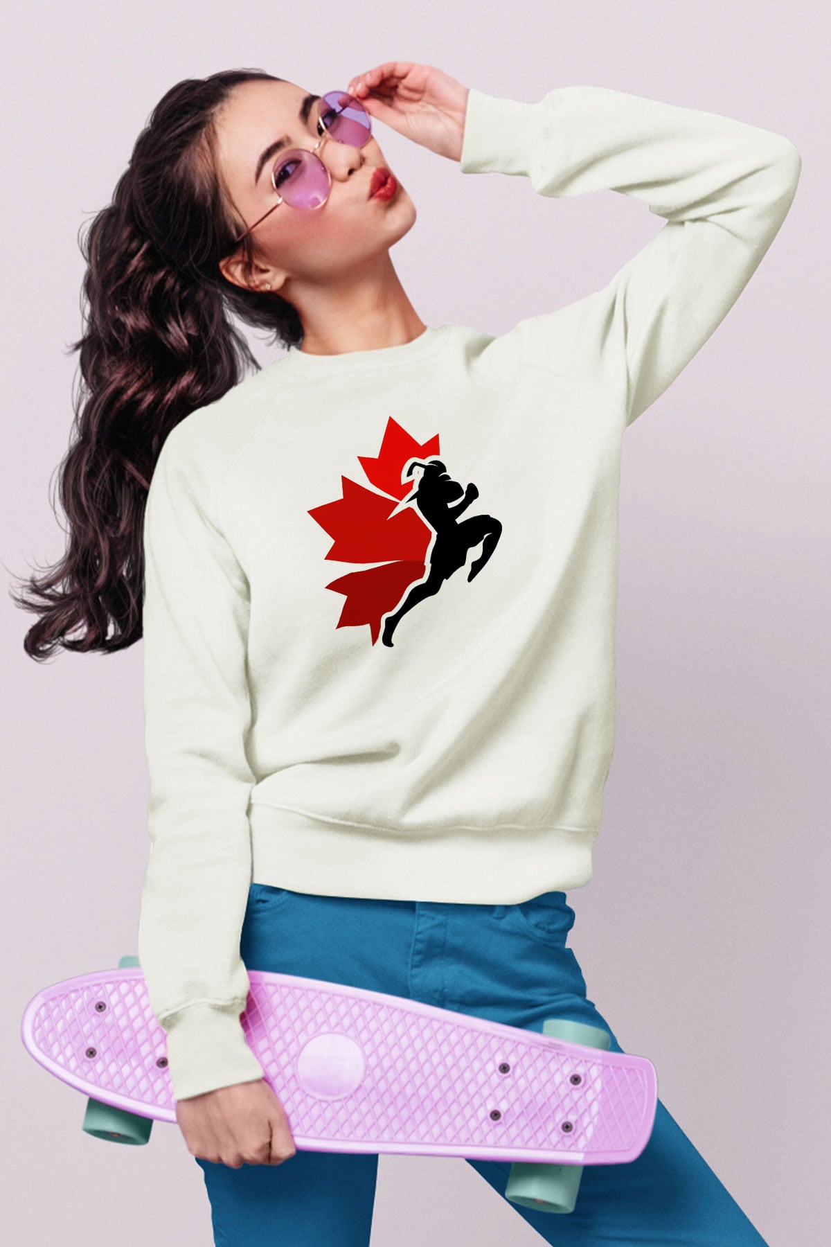 Muay Thai Beyaz Unisex Sweatshirt