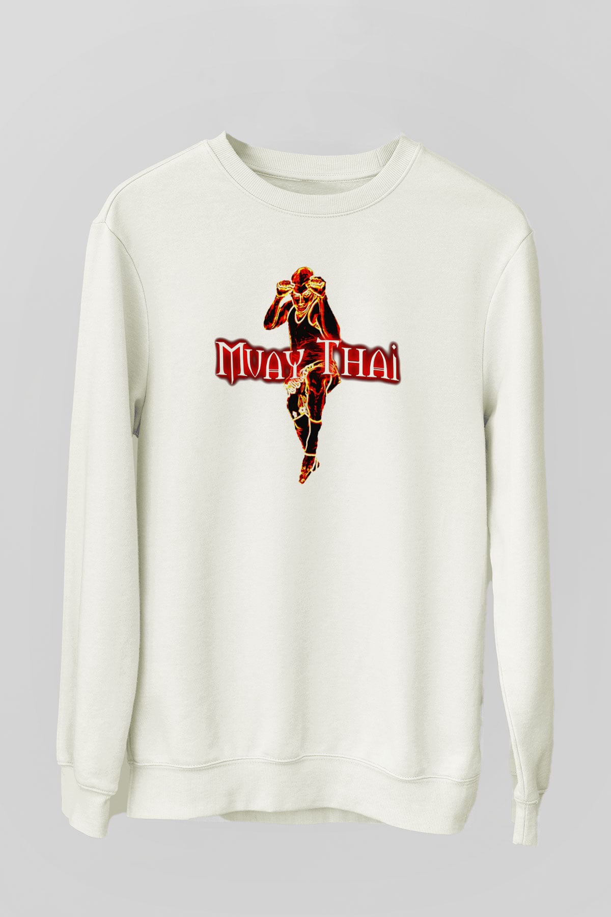 Muay Thai Beyaz Unisex Sweatshirt