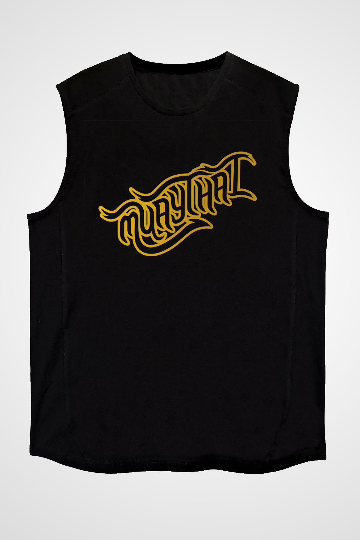 Muay Thai Siyah Unisex Kolsuz Tişört