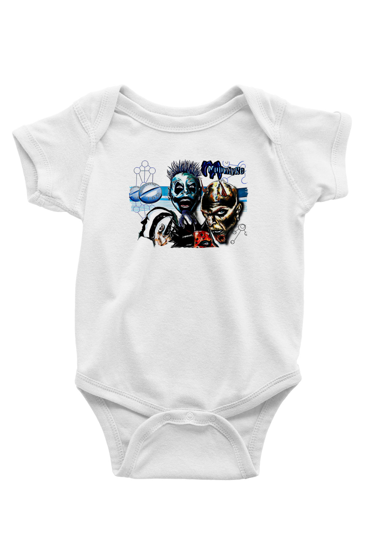 Mudvayne Baskılı Beyaz Unisex Bebek Body - Zıbın