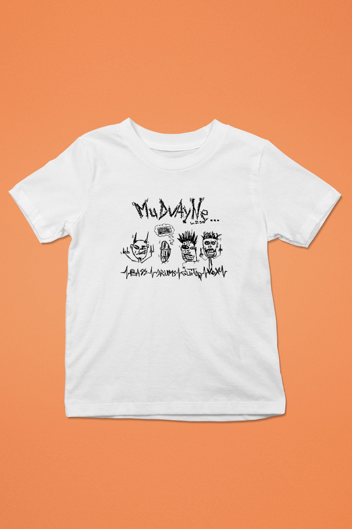 Mudvayne Baskılı Beyaz Unisex Beyaz Çocuk Tişört - Tshirt