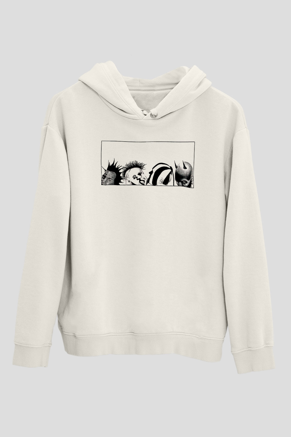 Mudvayne Baskılı Beyaz Unisex Kapüşonlu Sweatshirt