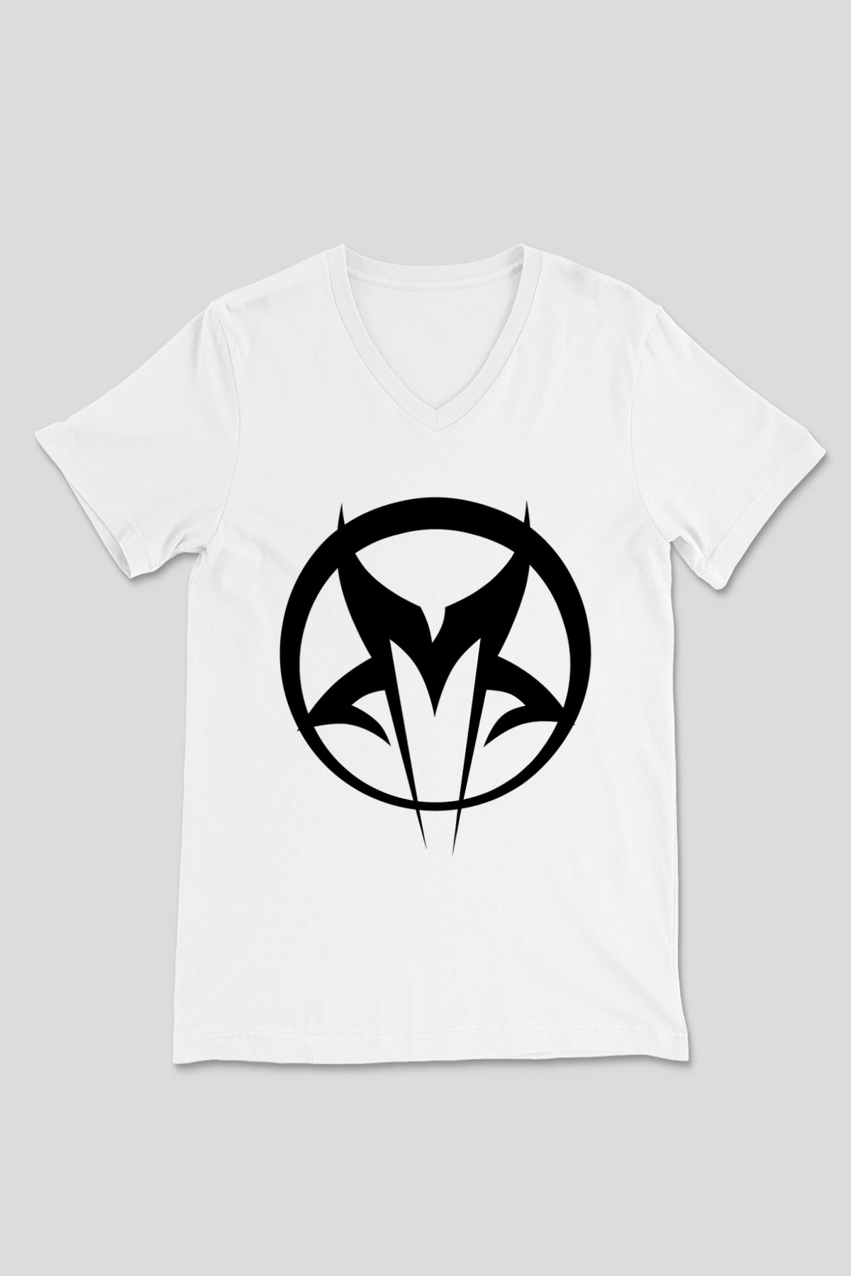 Mudvayne Baskılı Beyaz Unisex V Yaka Tişört - Tshirt