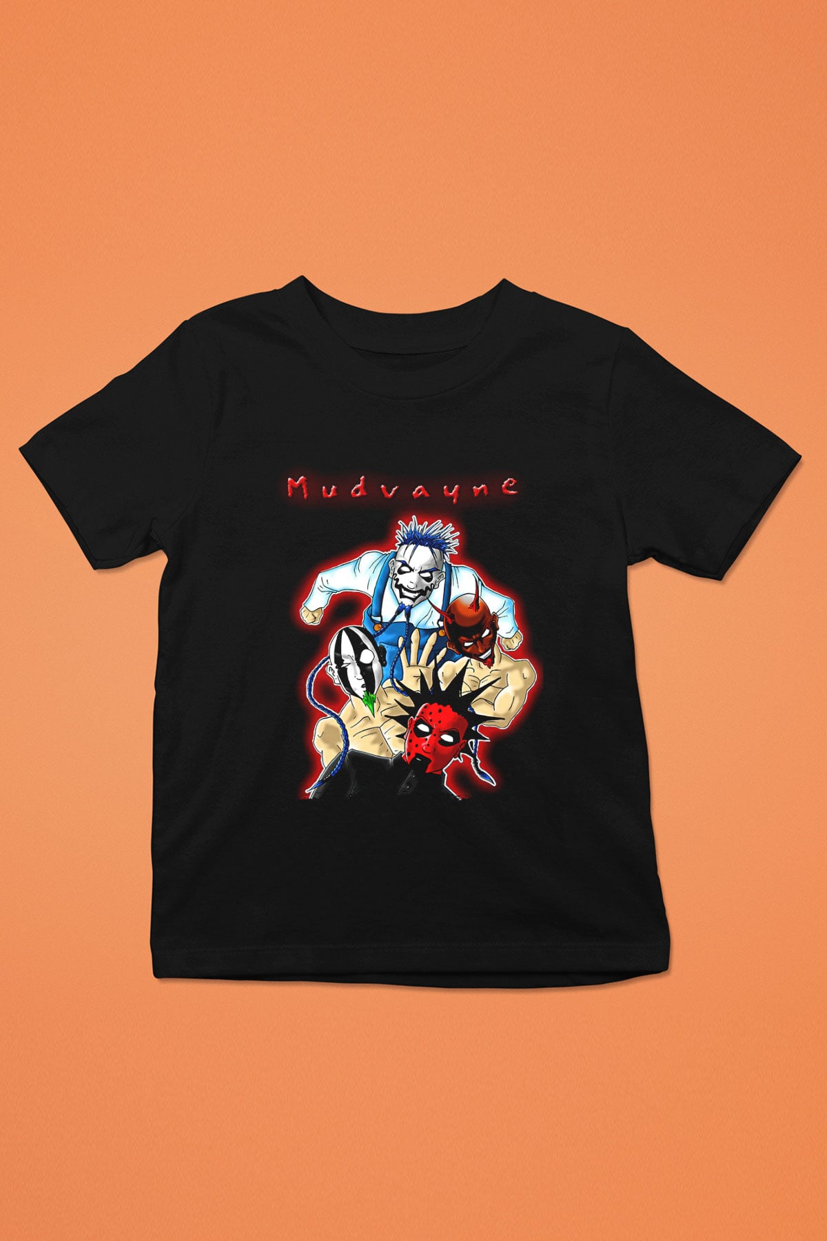 Mudvayne Baskılı Unisex Siyah Çocuk Tişört - Tshirt