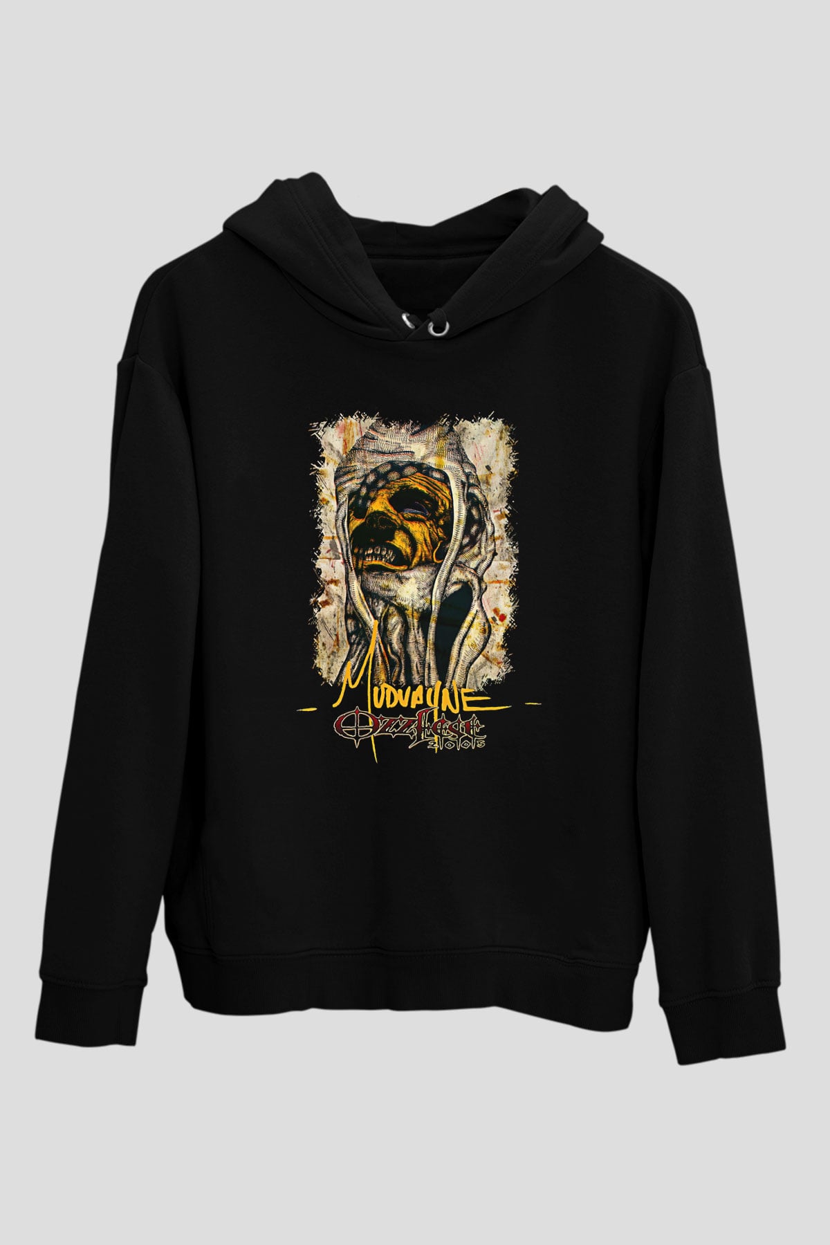 Mudvayne Baskılı Unisex Siyah Kapüşonlu Sweatshirt