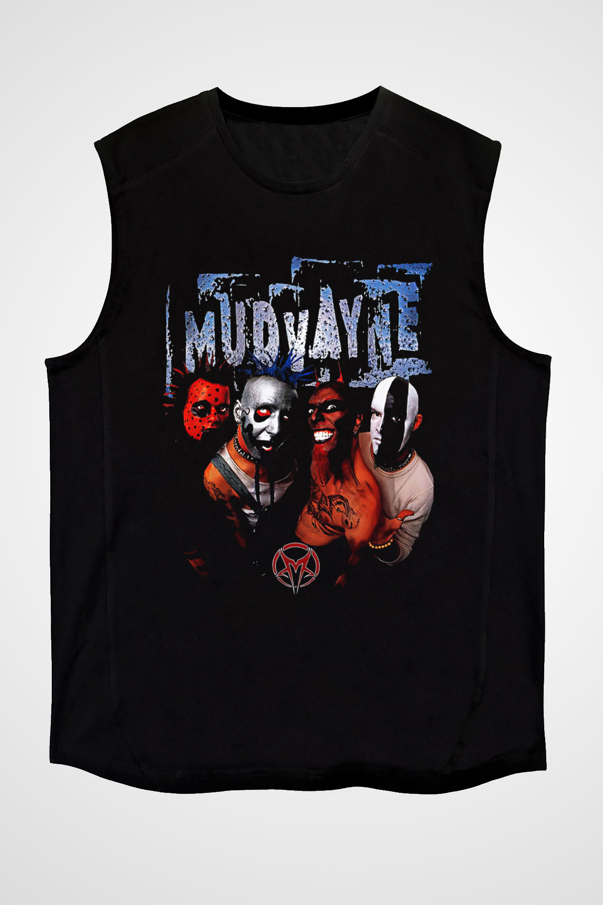 Mudvayne Baskılı Unisex Siyah Kolsuz Tişört - Tshirt