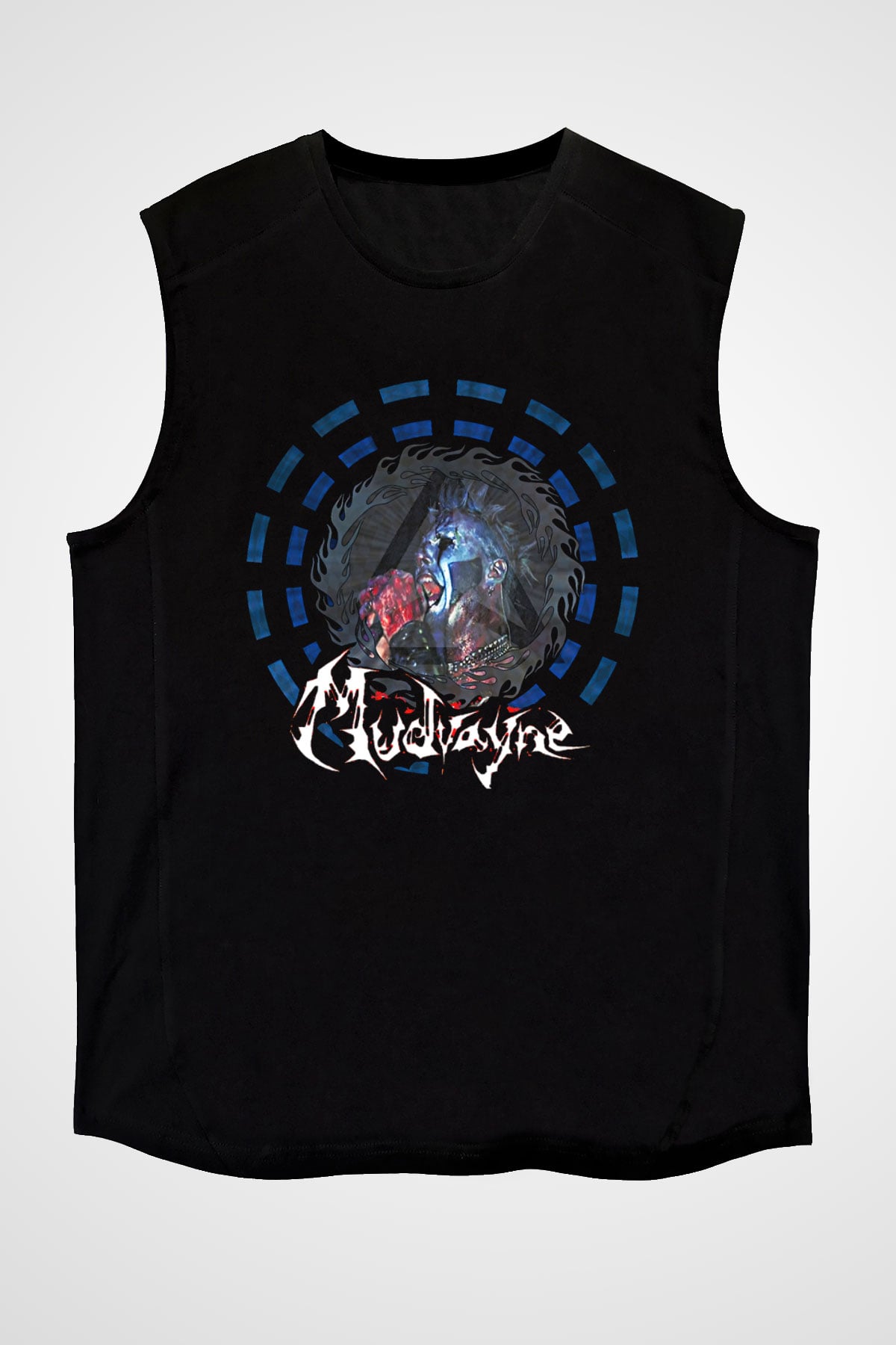 Mudvayne Baskılı Unisex Siyah Kolsuz Tişört - Tshirt