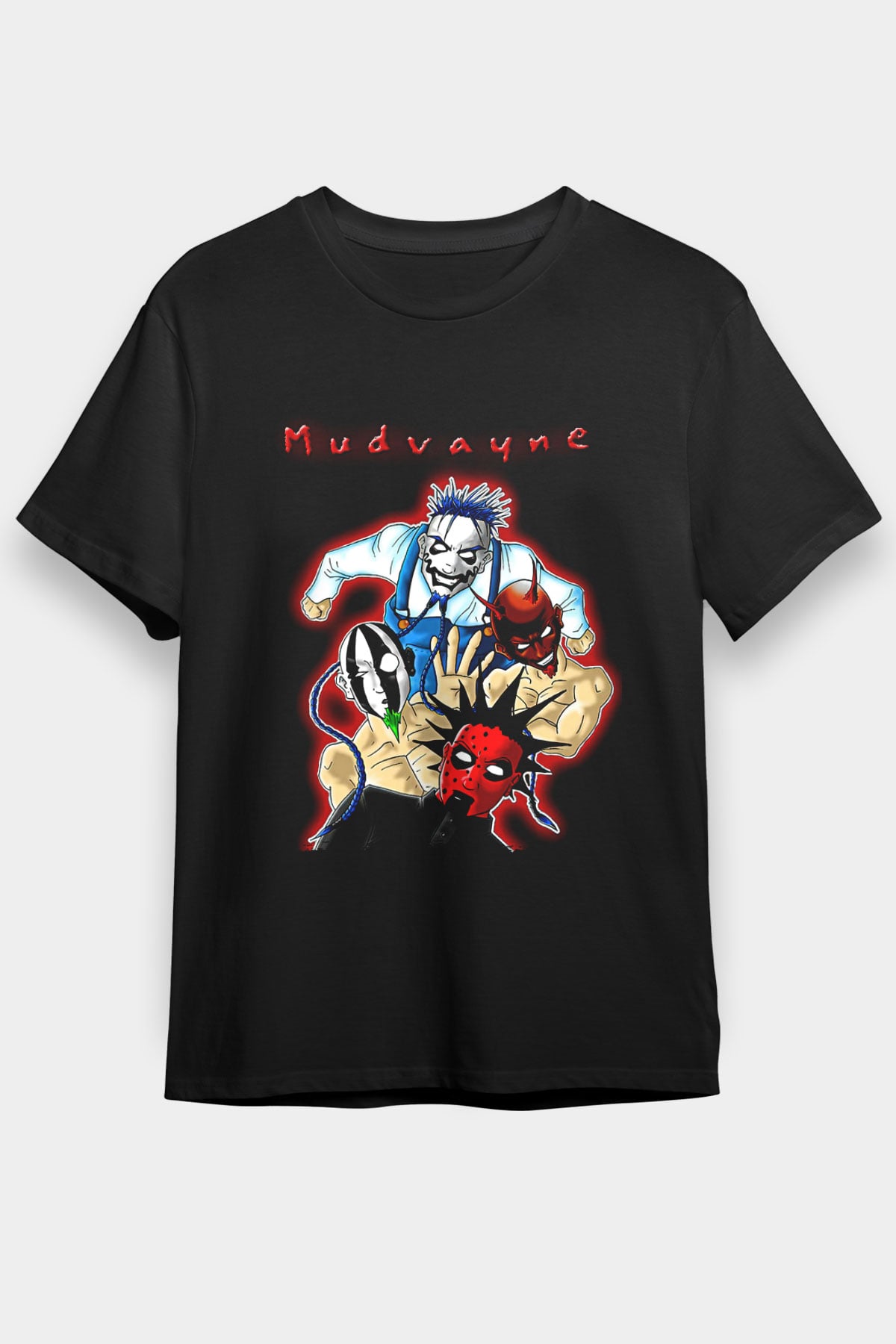 Mudvayne Baskılı Unisex Siyah Tişört - Tshirt