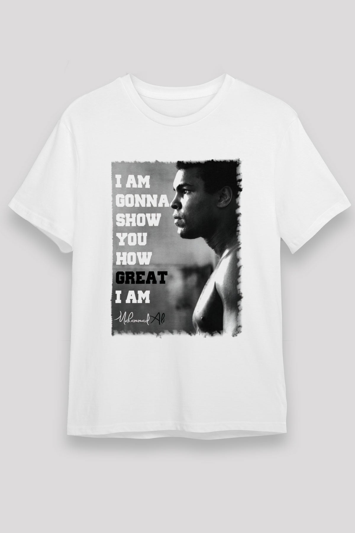 Muhammed Ali Beyaz Unisex Tişört T-Shirt - TişörtFabrikası