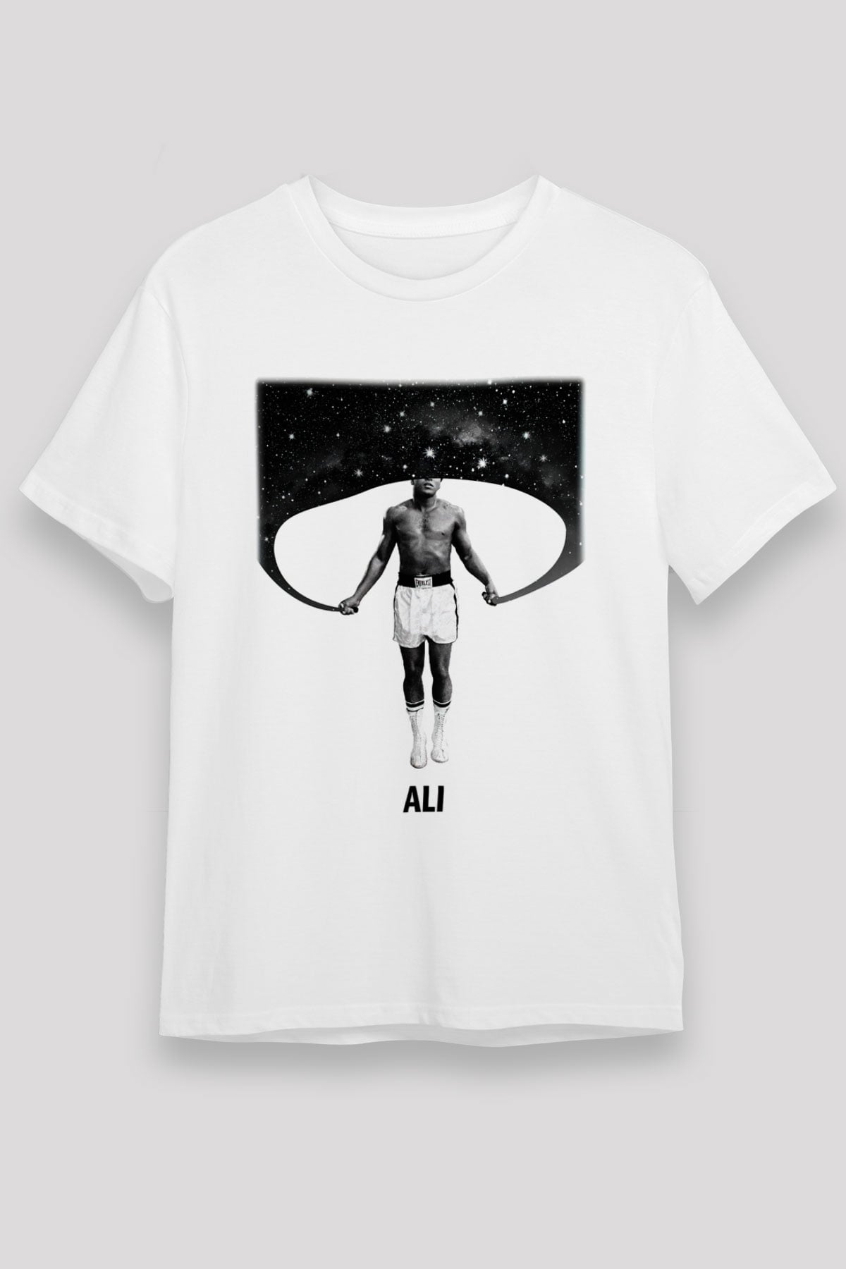 Muhammed Ali Beyaz Unisex Tişört T-Shirt - TişörtFabrikası
