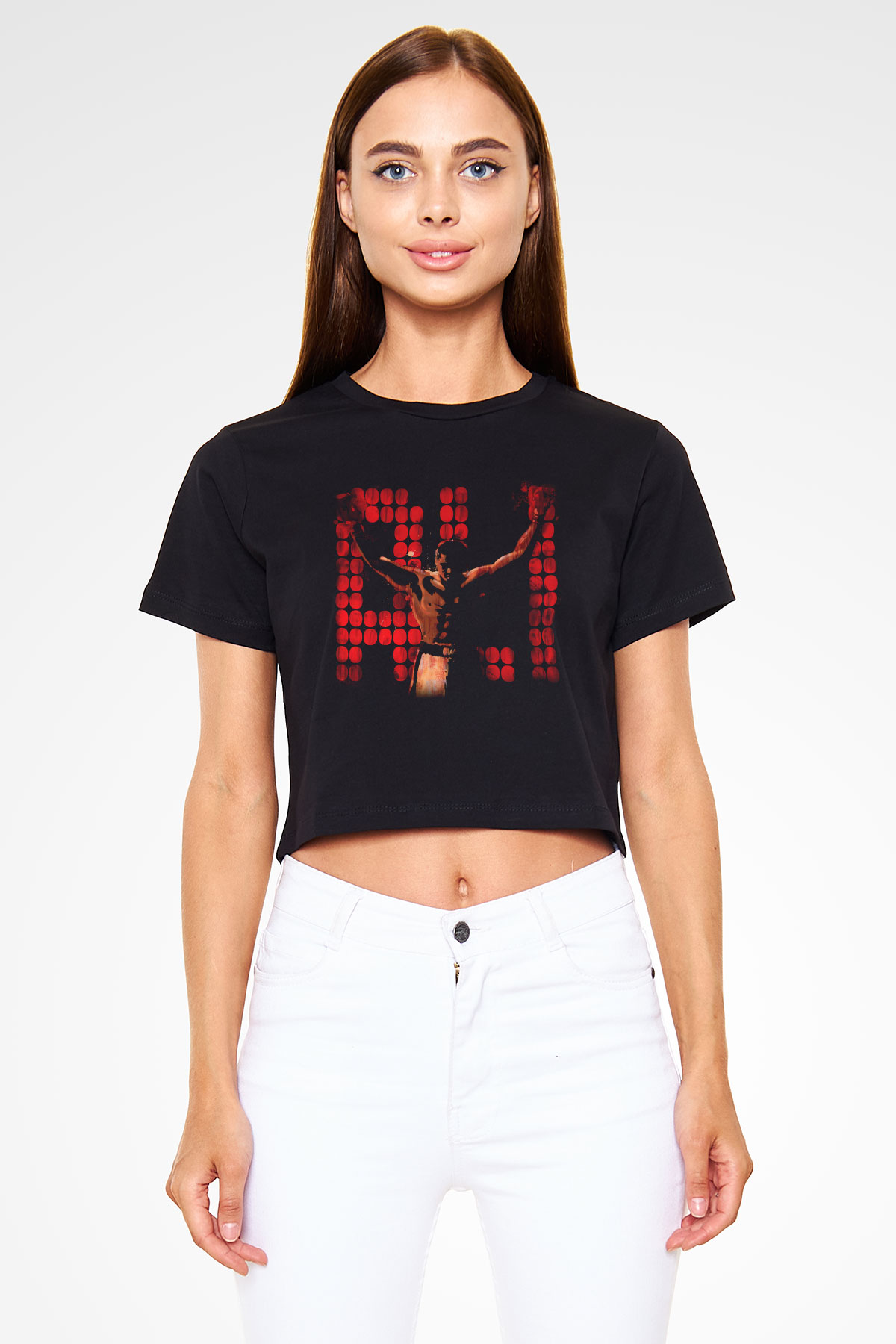 Muhammed Ali Siyah Crop Top Tişört