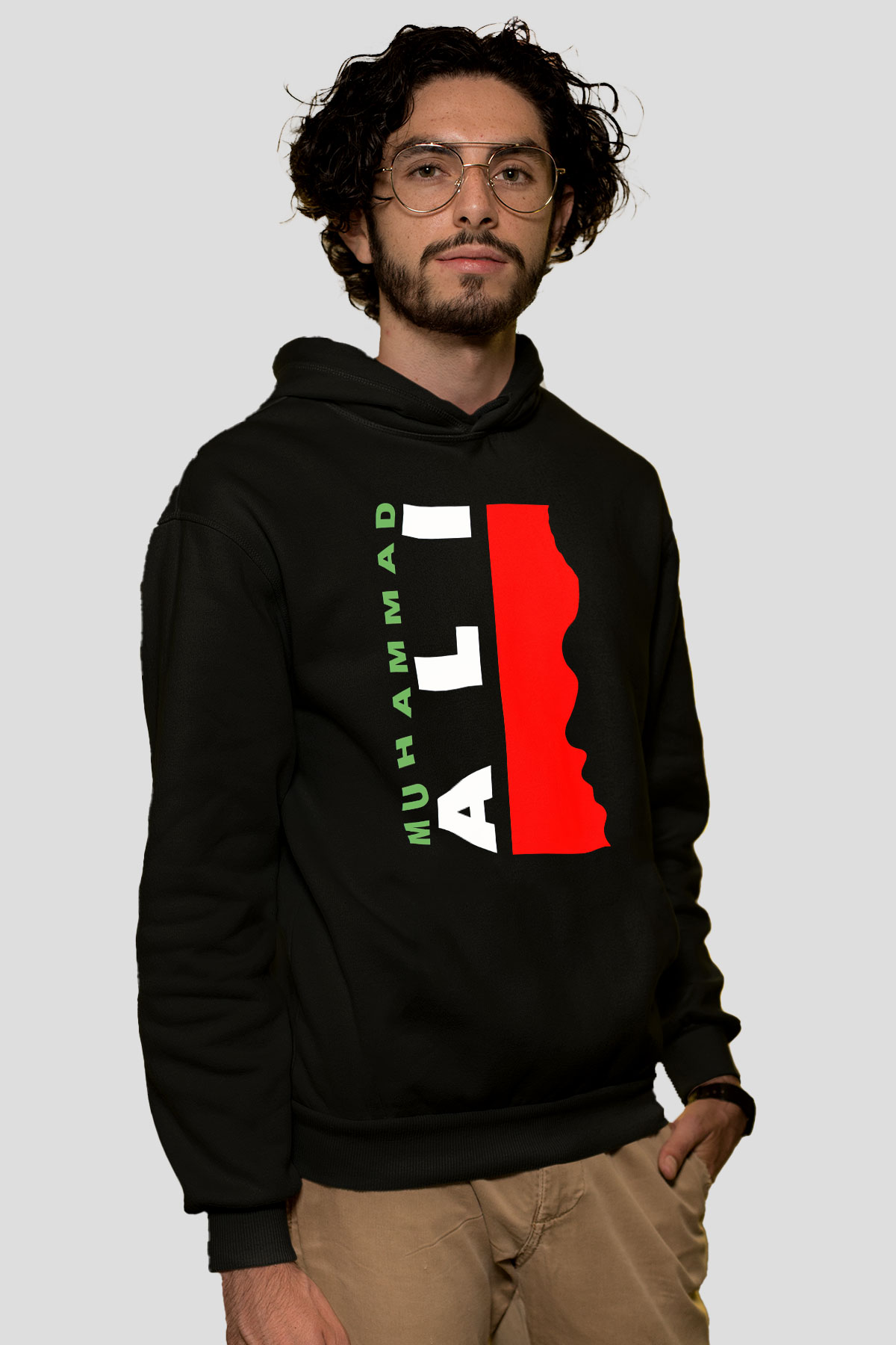 Muhammed Ali Siyah Unisex Hoodie