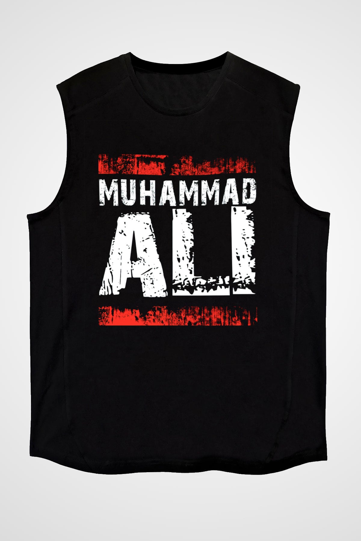 Muhammed Ali Siyah Unisex Kolsuz Tişört