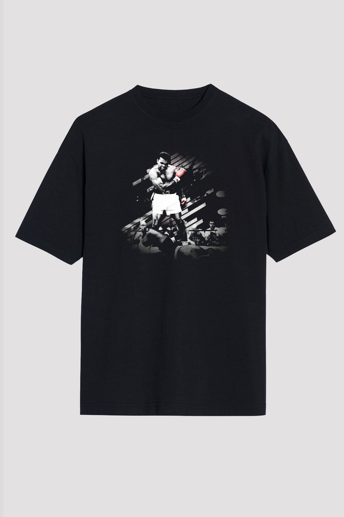 Muhammed Ali Siyah Unisex Oversize Tişört T-Shirt