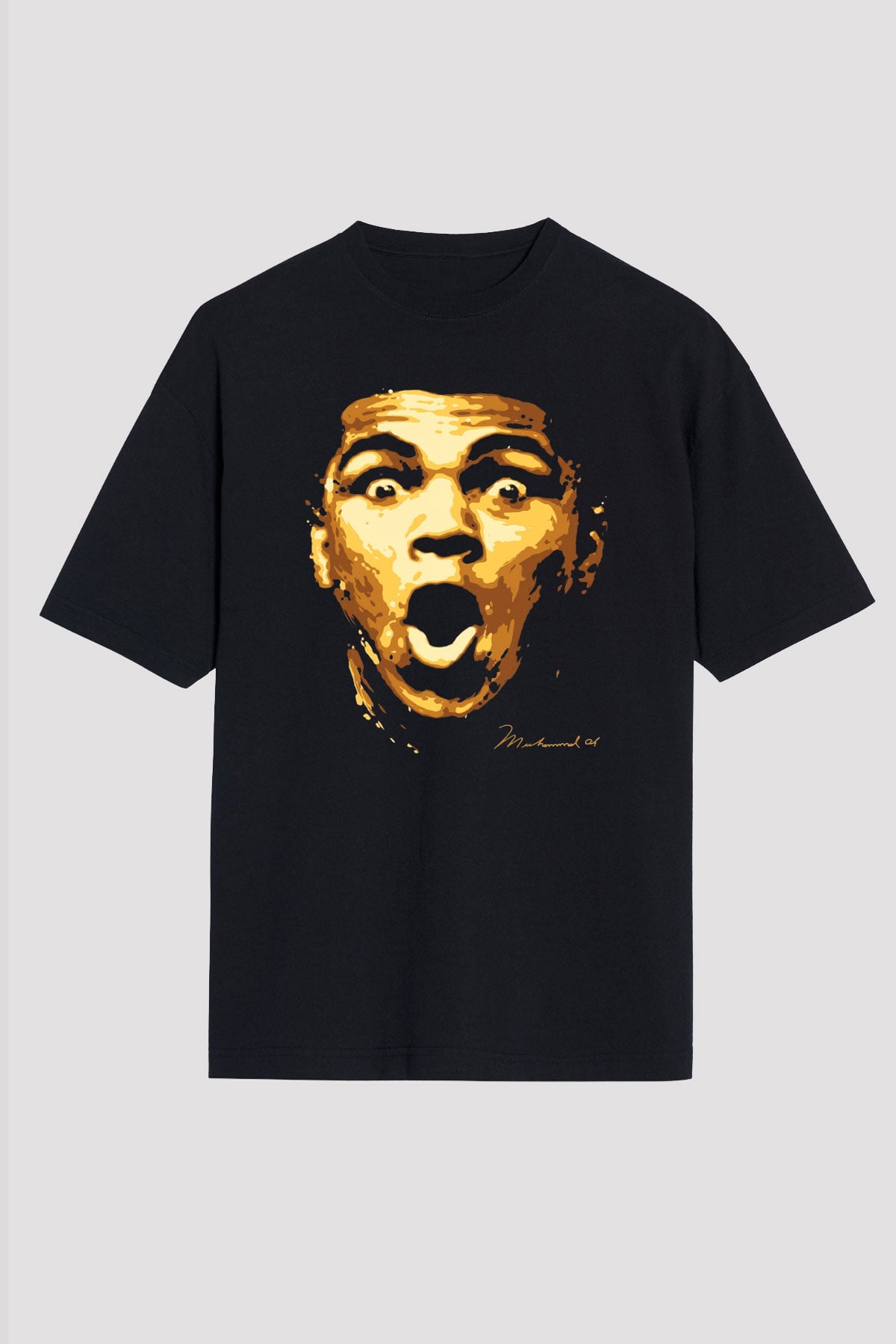 Muhammed Ali Siyah Unisex Oversize Tişört T-Shirt