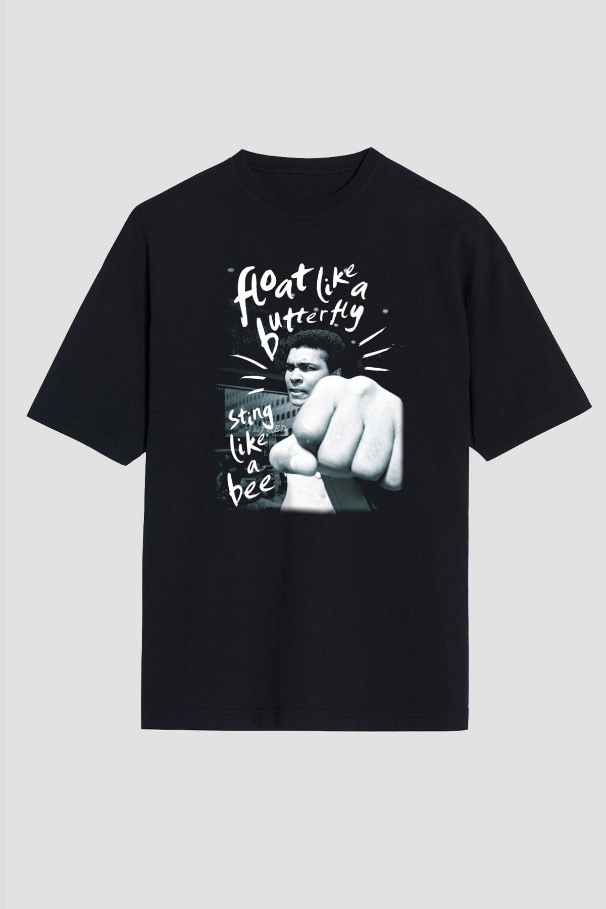 Muhammed Ali Siyah Unisex Oversize Tişört T-Shirt