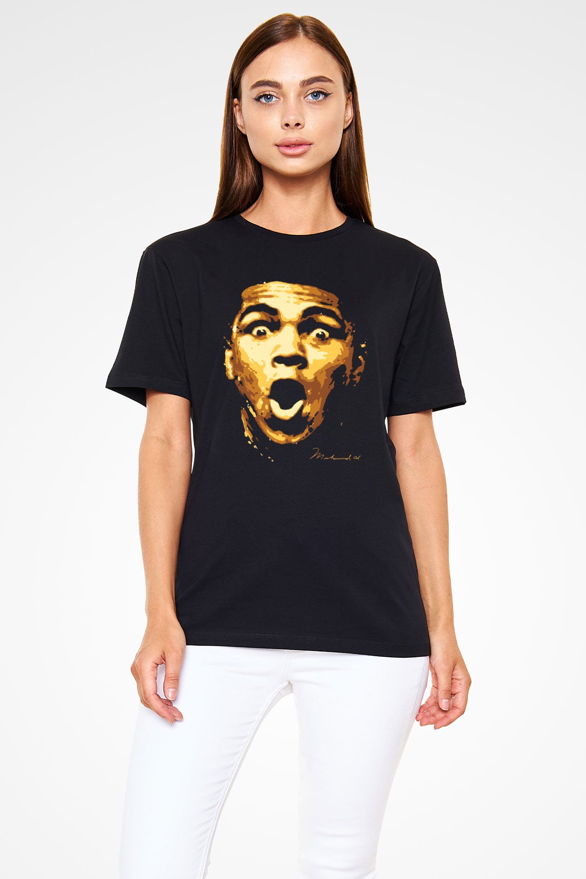 Muhammed Ali Siyah Unisex Tişört T-Shirt - TişörtFabrikası