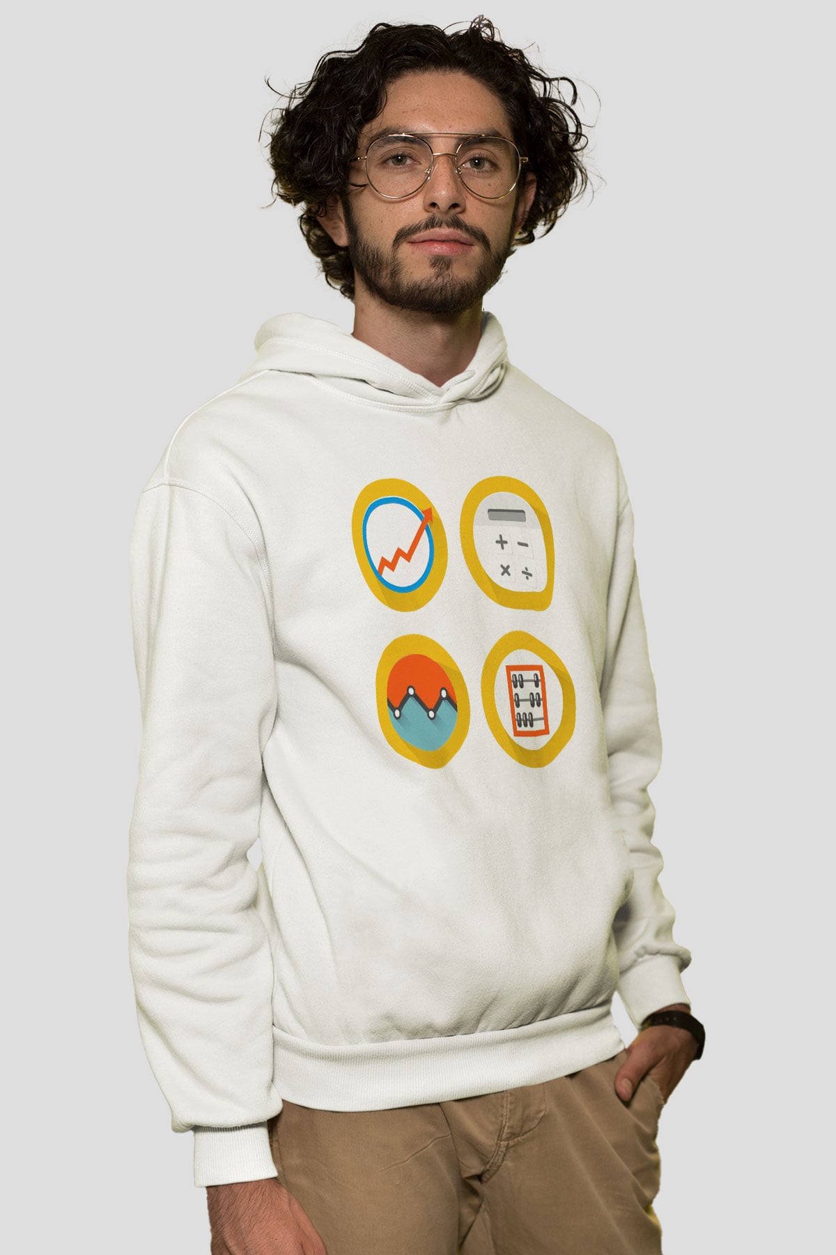 Muhasebeci Beyaz Unisex Hoodie