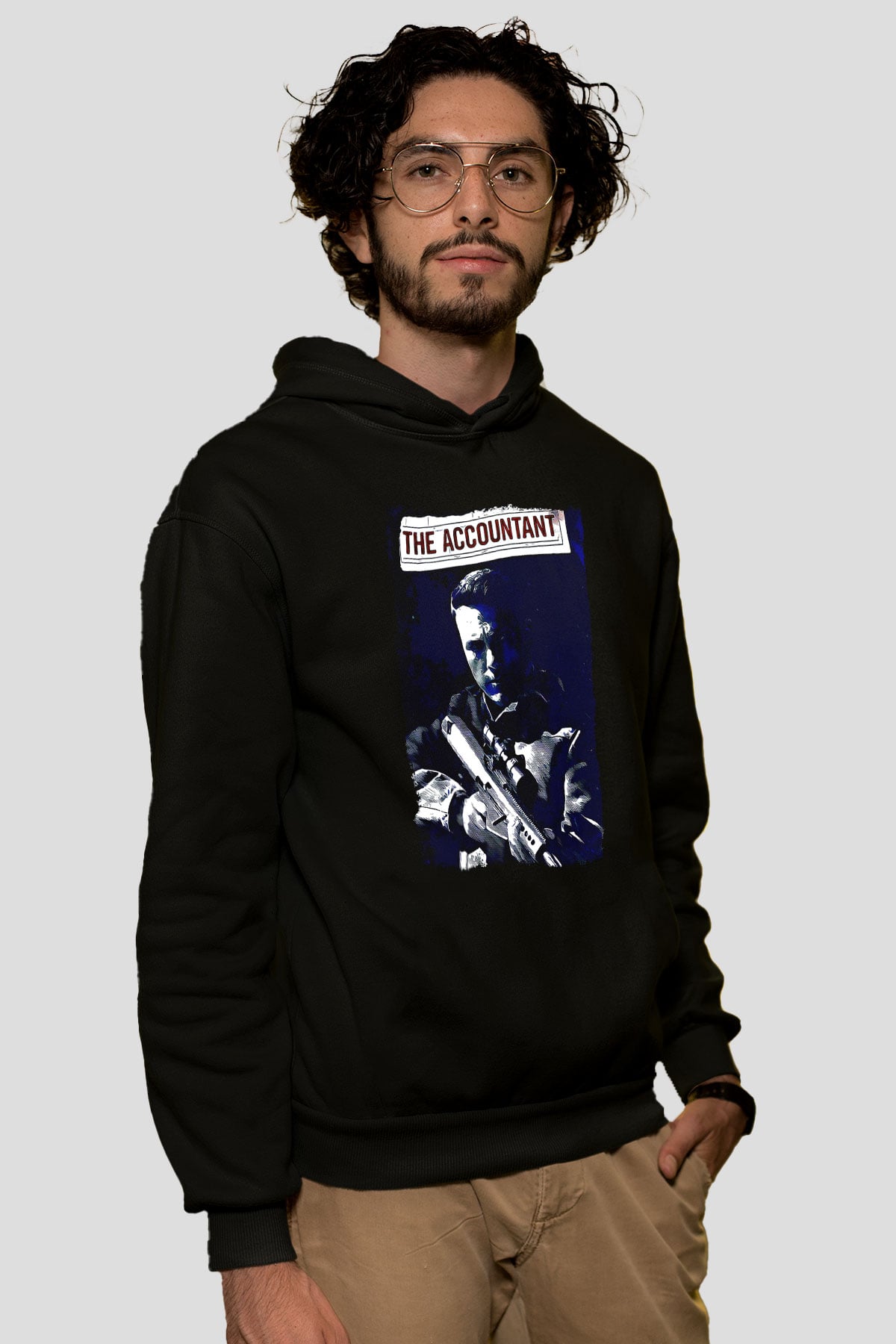 Muhasebeci Siyah Unisex Kapüşonlu Sweatshirt