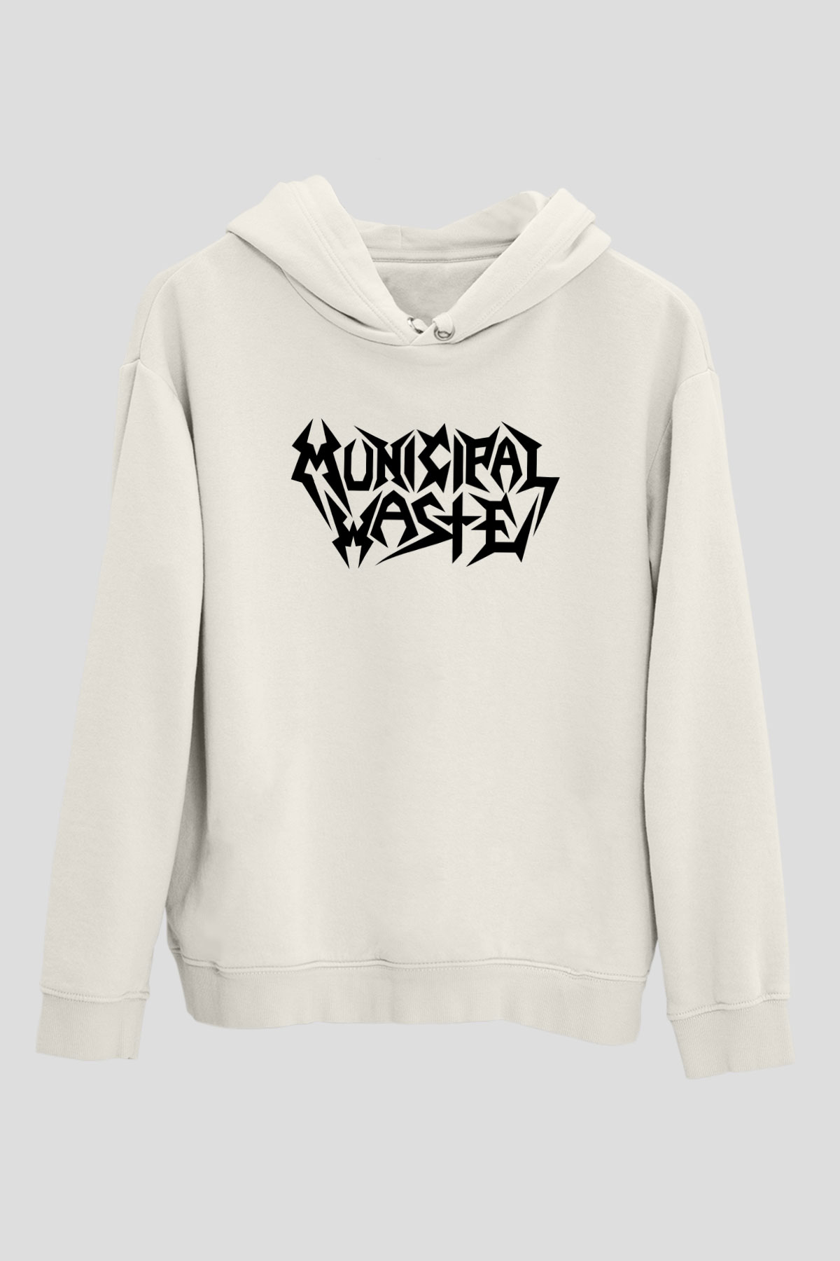 Municipal Waste Beyaz Unisex Kapşonlu Sweatshirt