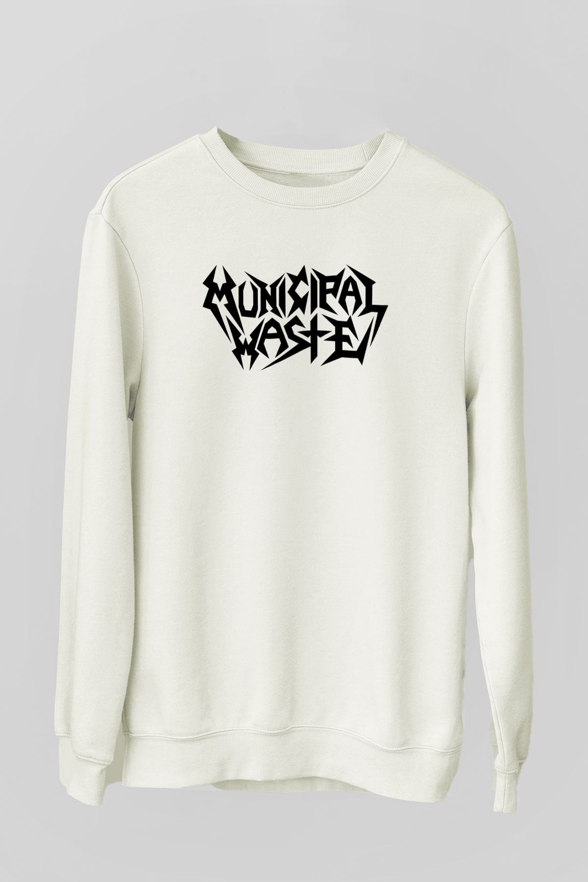 Municipal Waste Beyaz Unisex Sweatshirt