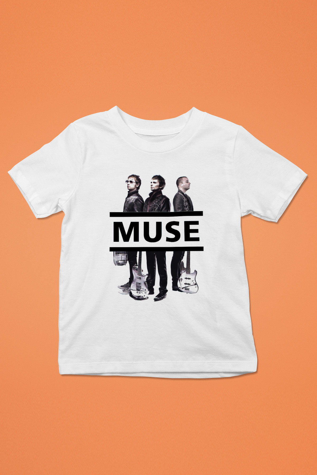 Muse Baskılı Beyaz Unisex Çocuk Tişört