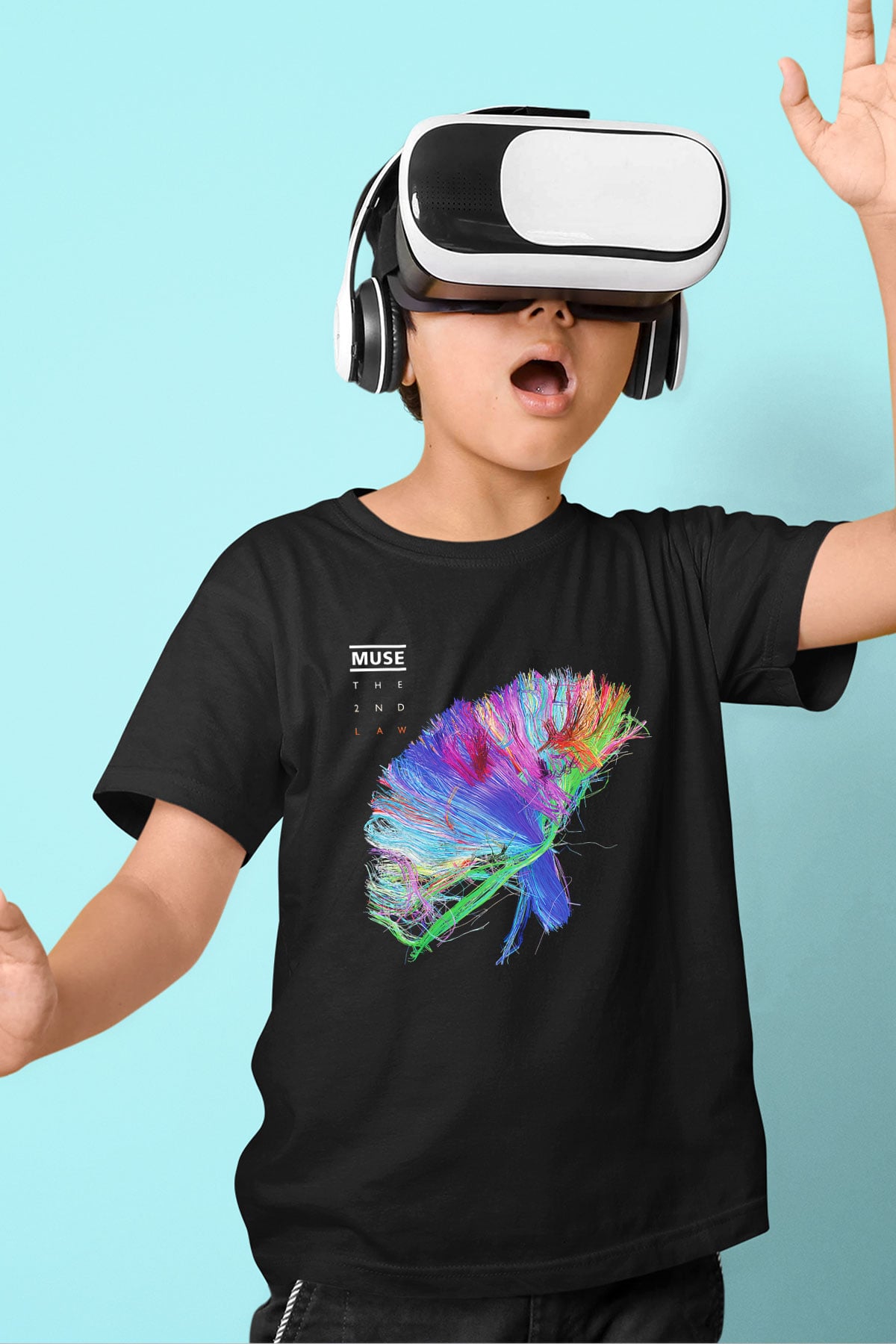 Muse Baskılı Siyah Unisex Çocuk Tişört