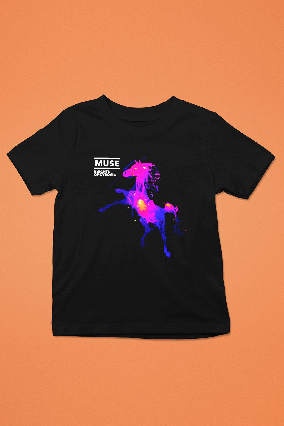 Muse Baskılı Siyah Unisex Çocuk Tişört