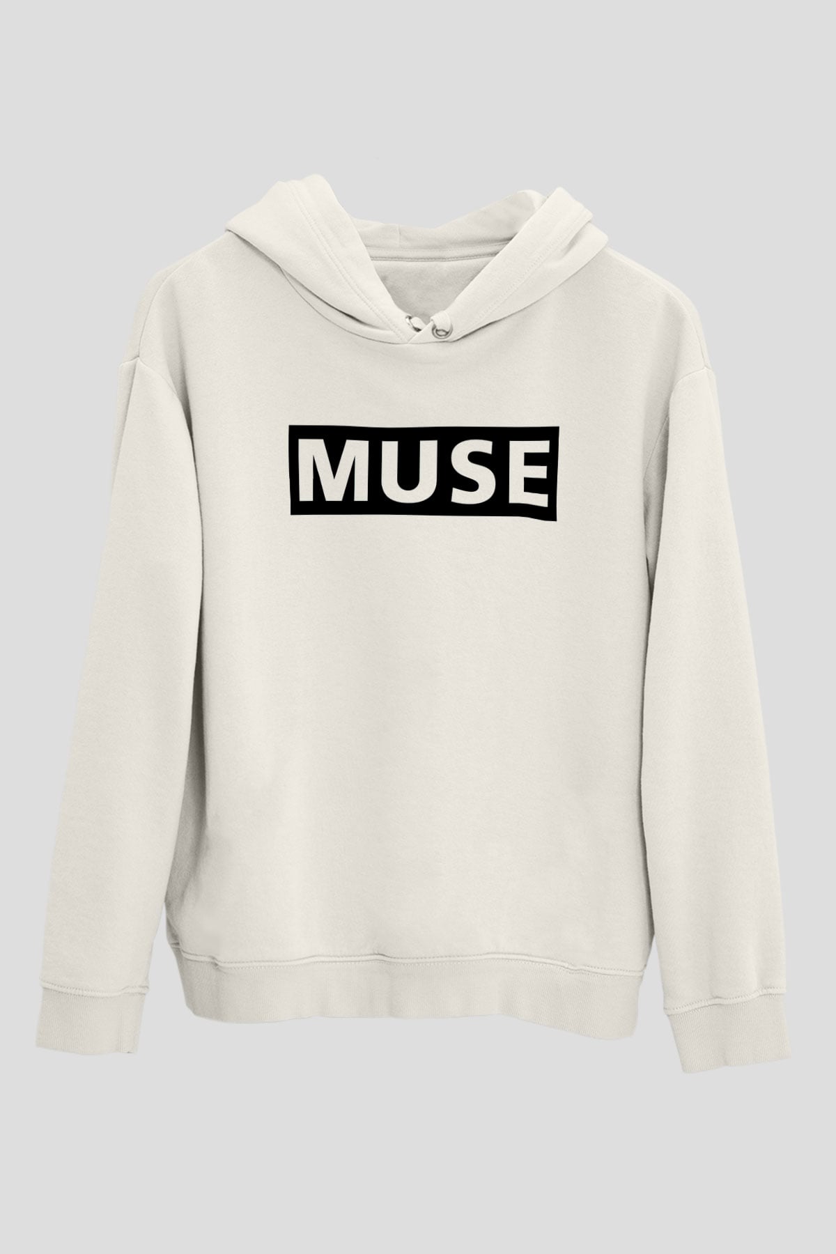 Muse Beyaz Unisex Kapşonlu Sweatshirt