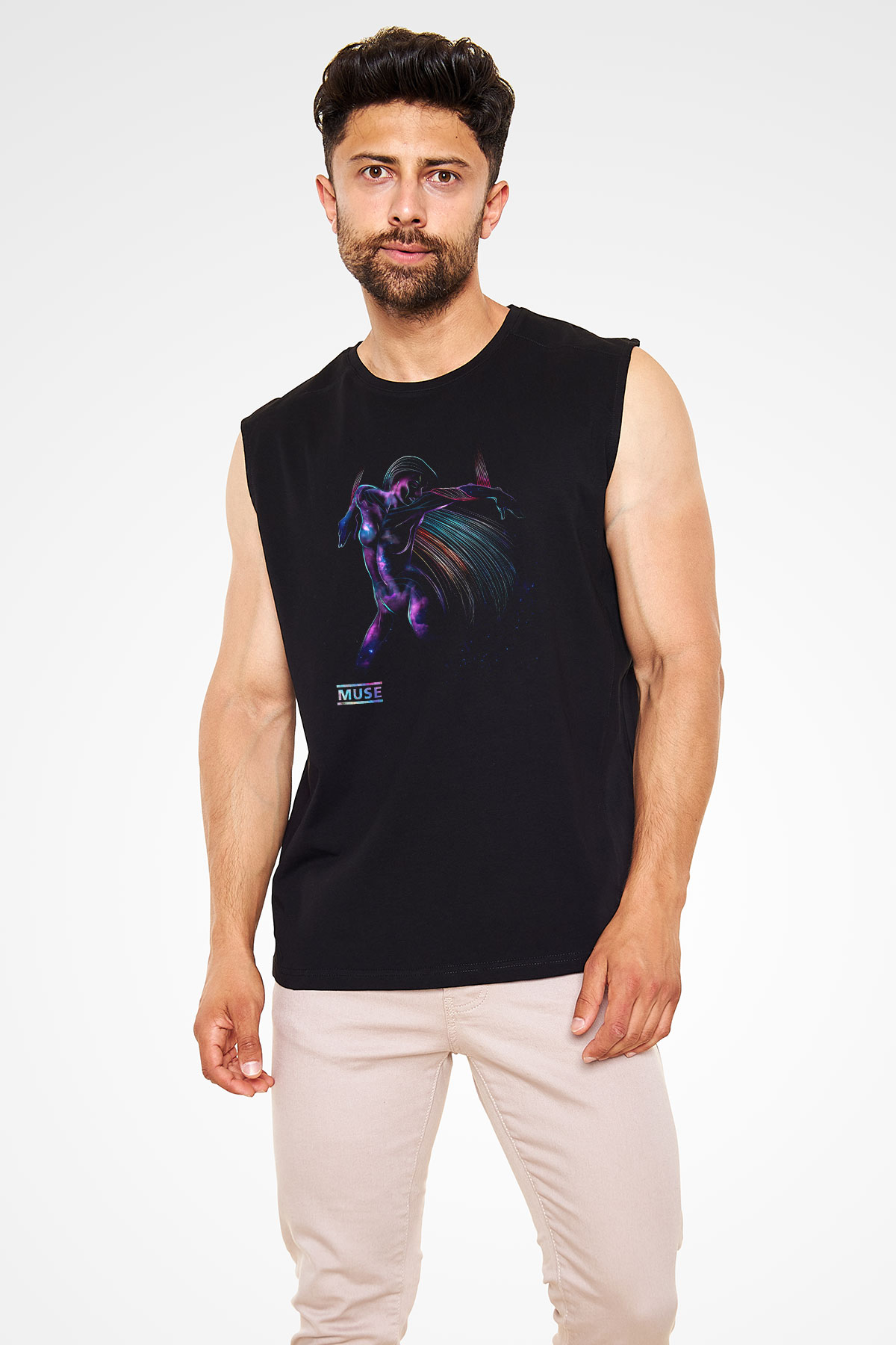 Muse Siyah Unisex Kolsuz Tişört