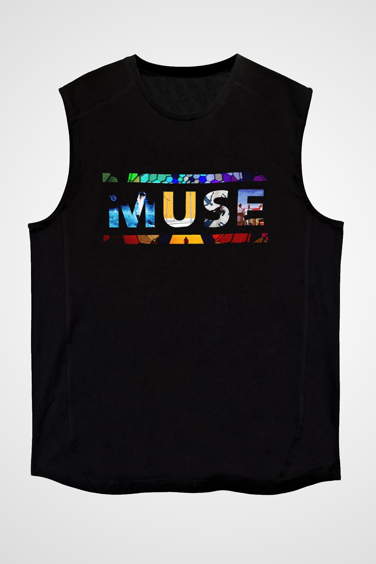 Muse Siyah Unisex Kolsuz Tişört