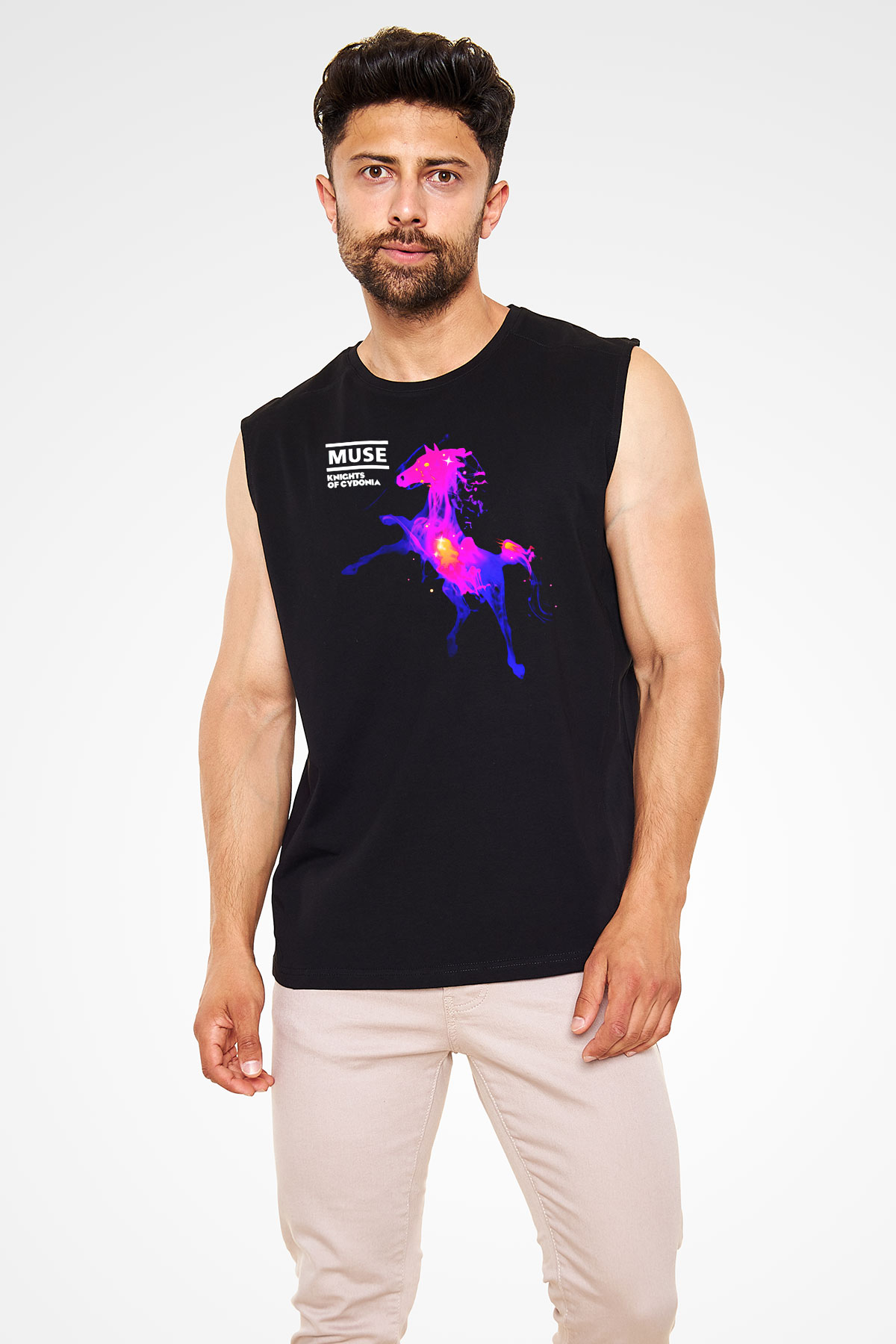 Muse Siyah Unisex Kolsuz Tişört