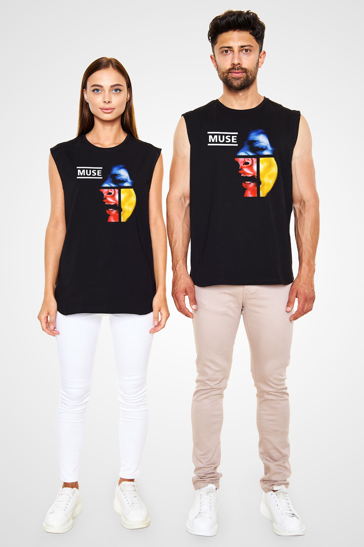 Muse Siyah Unisex Kolsuz Tişört