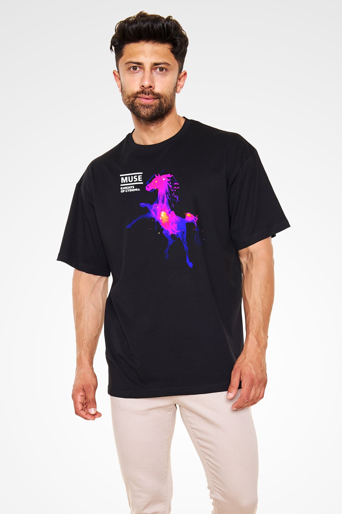 Muse Siyah Unisex Oversize Tişört T-Shirt
