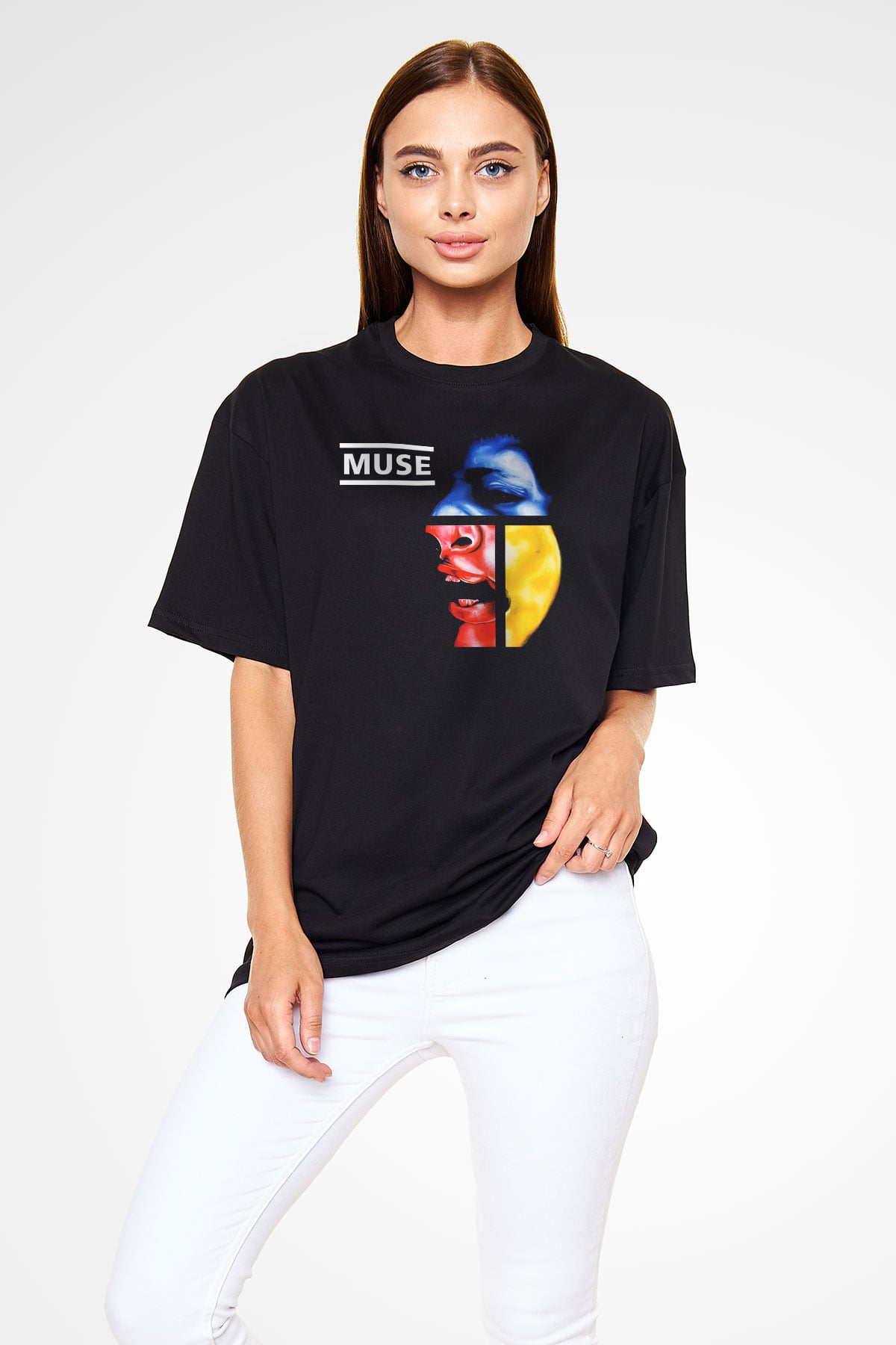 Muse Siyah Unisex Oversize Tişört T-Shirt