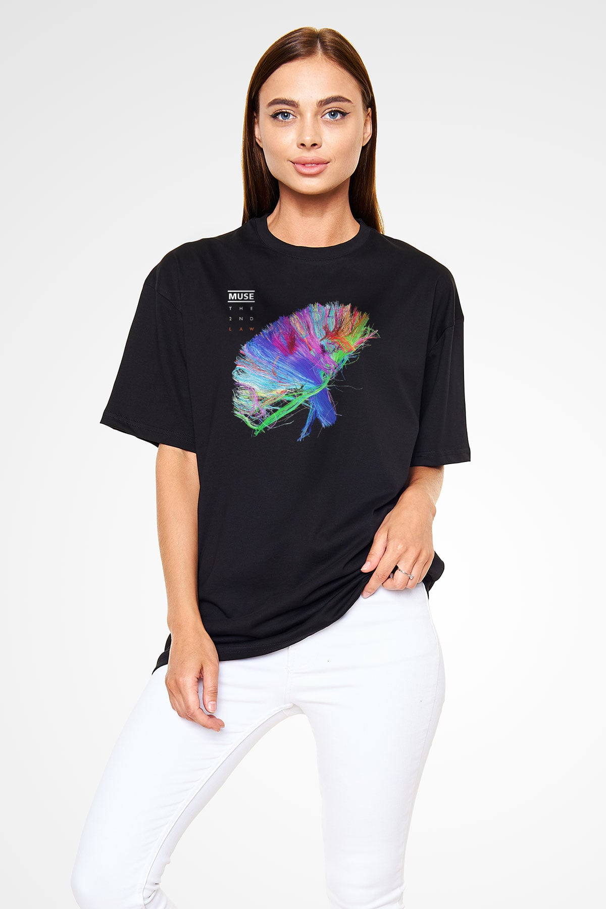 Muse Siyah Unisex Oversize Tişört T-Shirt