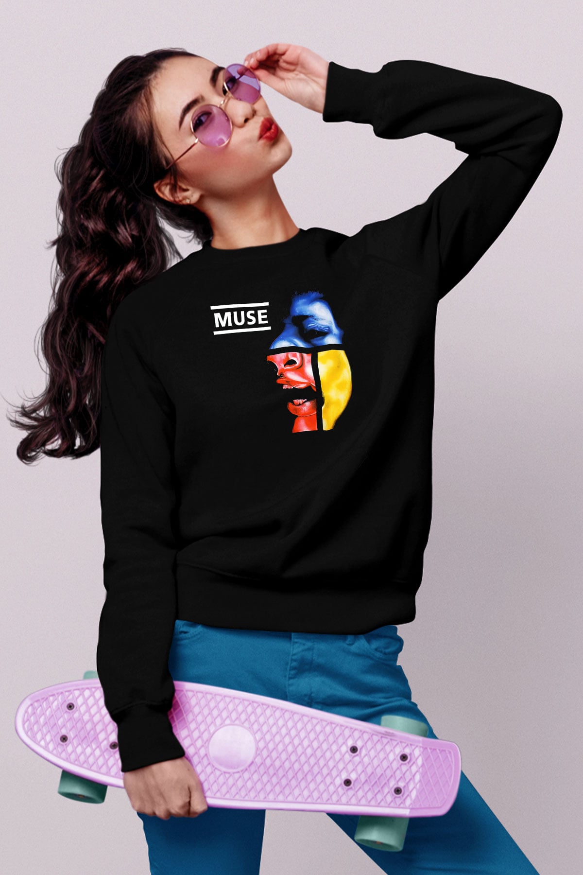 Muse Siyah Unisex Sweatshirt