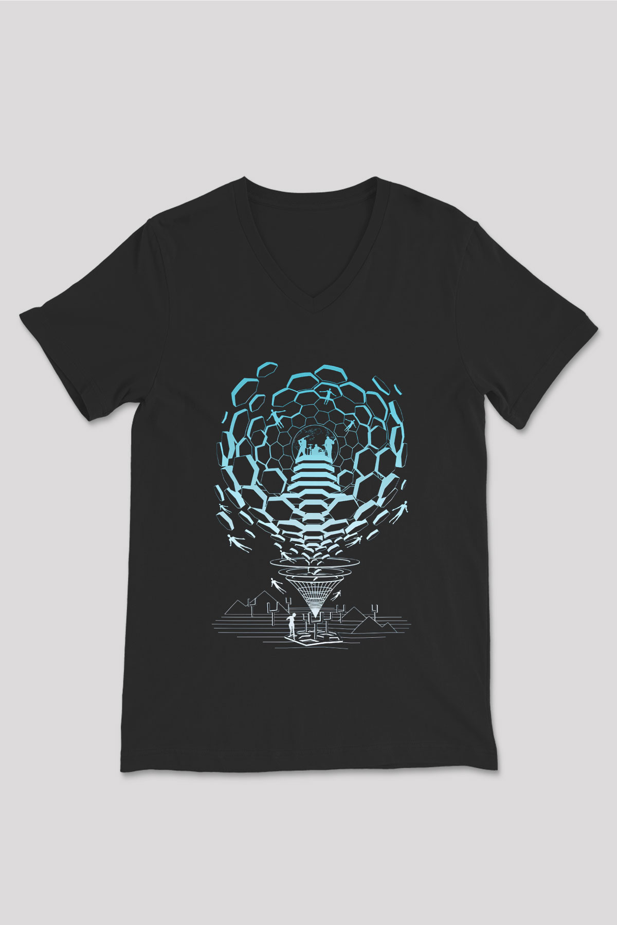 Muse Siyah Unisex V Yaka Tişört T-Shirt