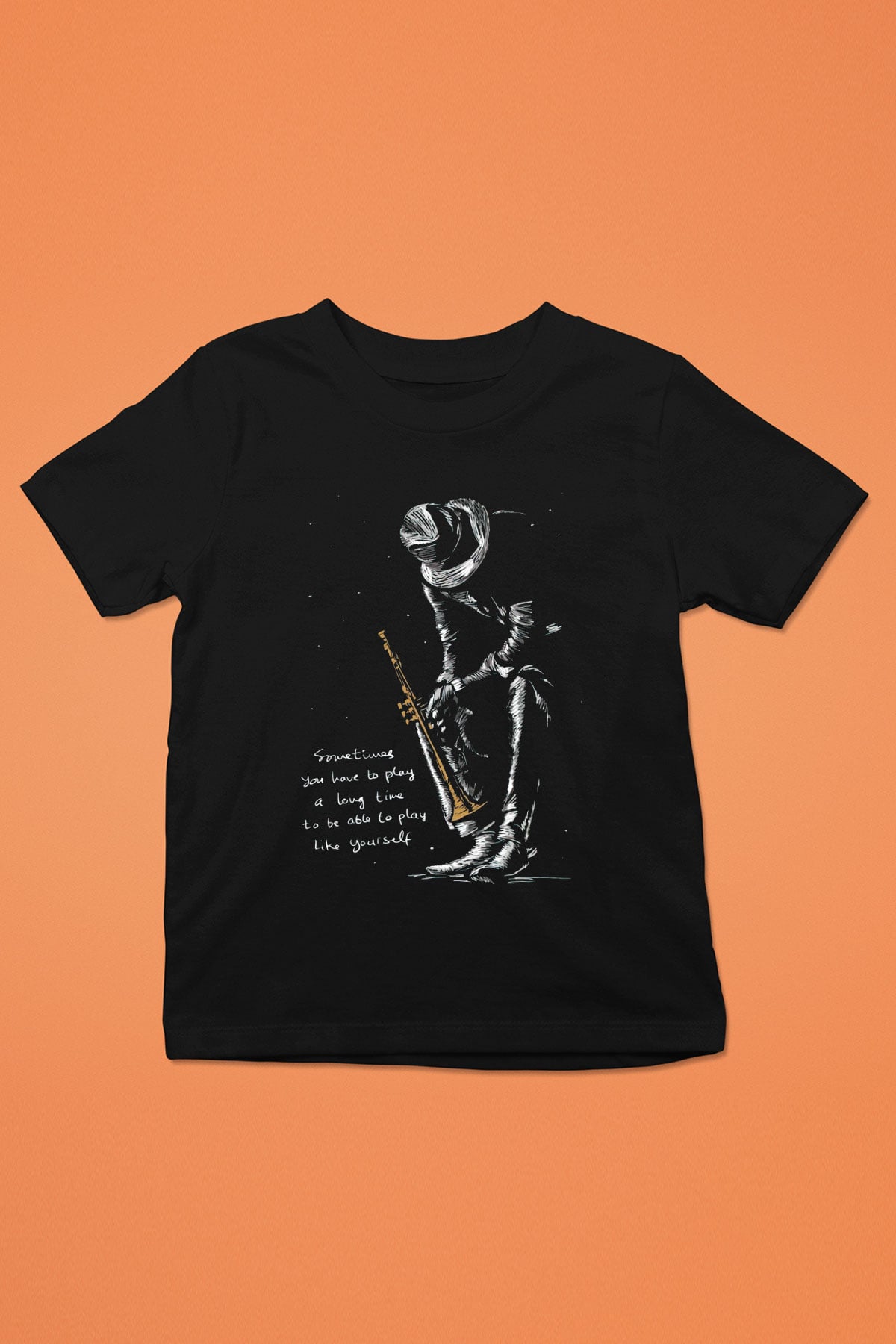 Müzisyen Baskılı Unisex Siyah  Çocuk Tişört