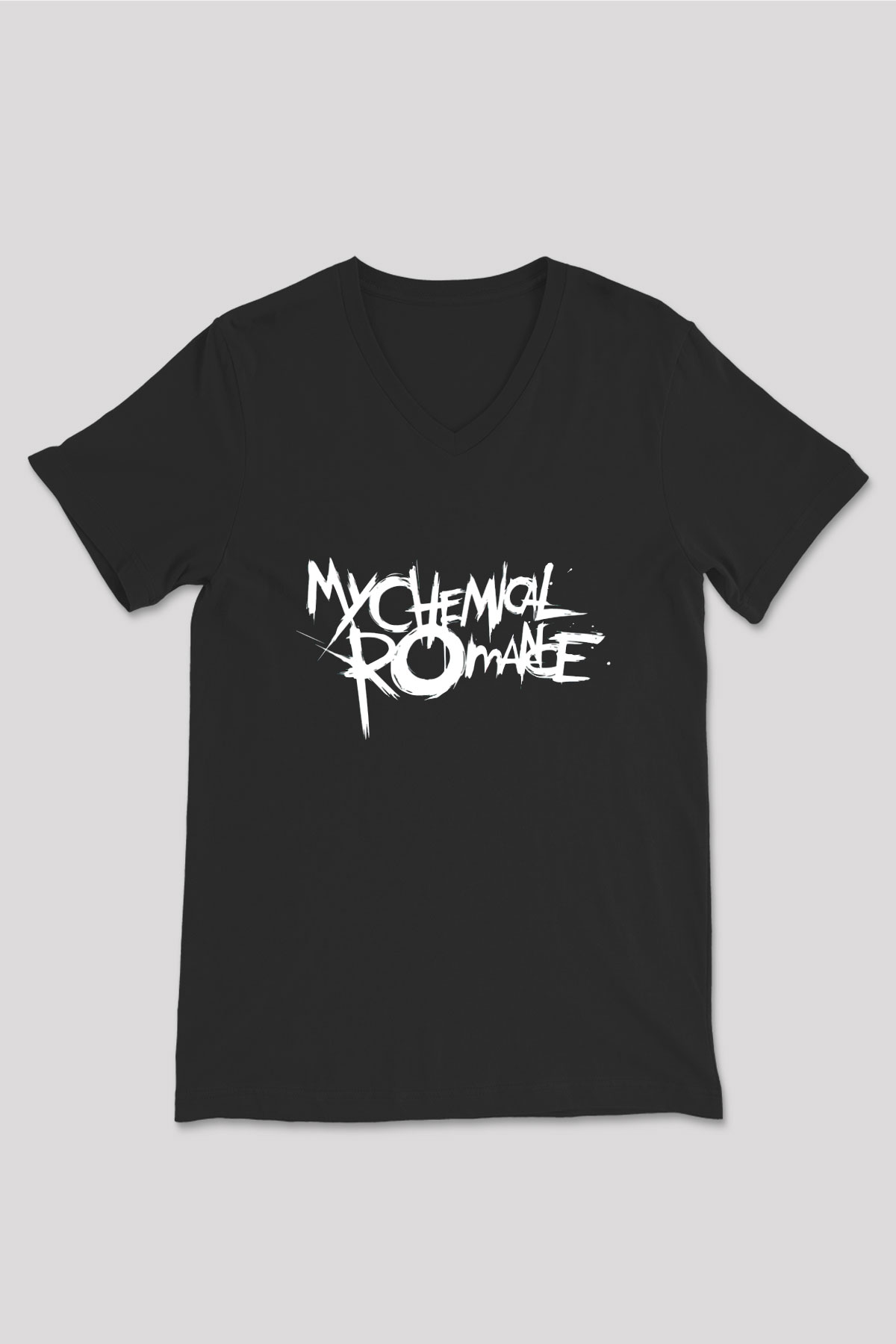 My Chemical Romance Siyah Unisex V Yaka Tişört T-Shirt