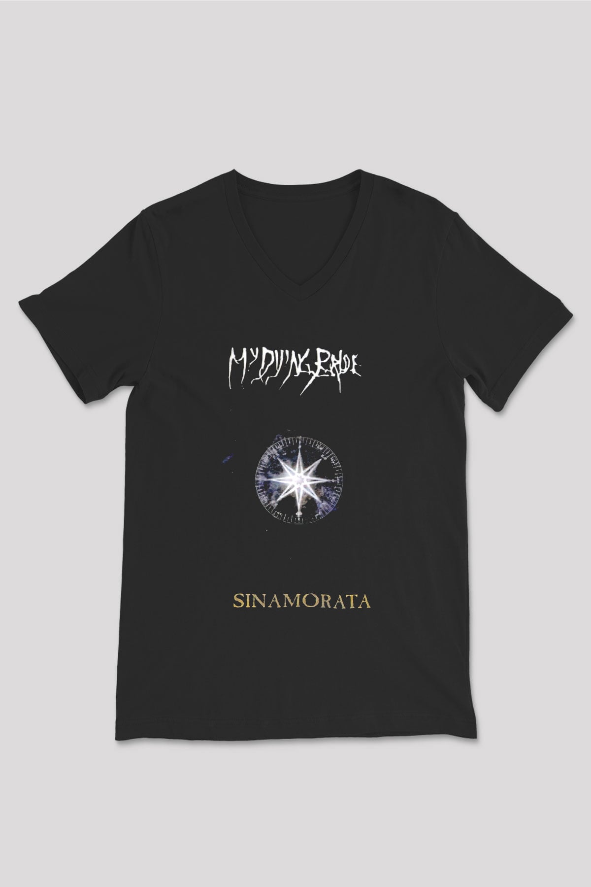 My Dying Bride Baskılı Unisex Siyah V Yaka Tişört - Tshirt