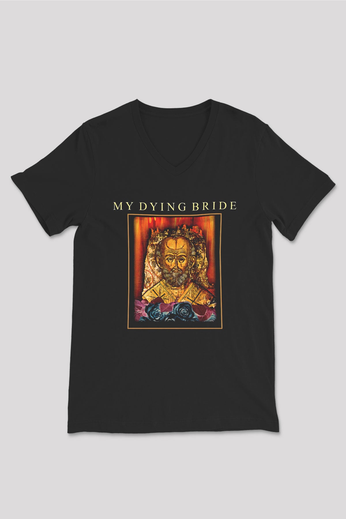My Dying Bride Baskılı Unisex Siyah V Yaka Tişört - Tshirt