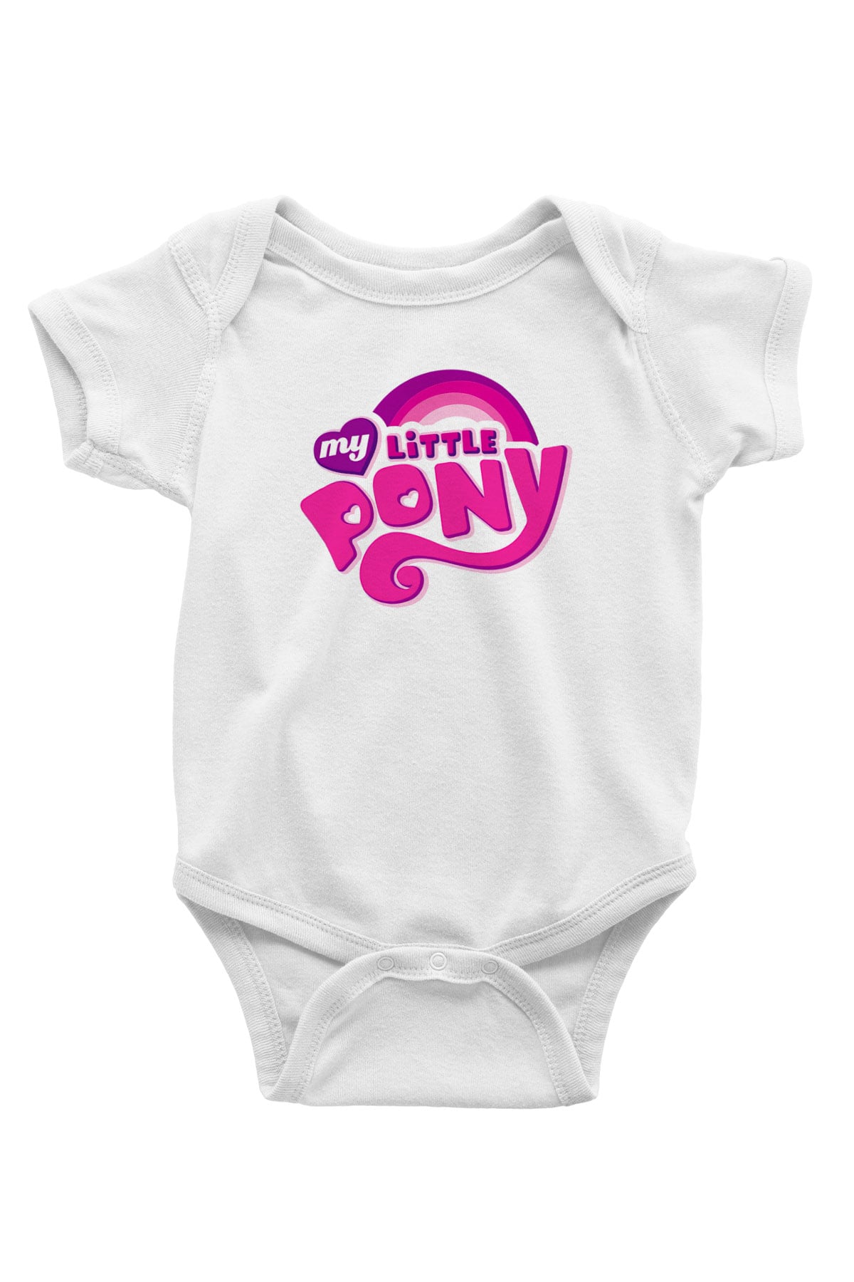 My Little Pony Baskılı Beyaz Unisex Bebek Body - Zıbın