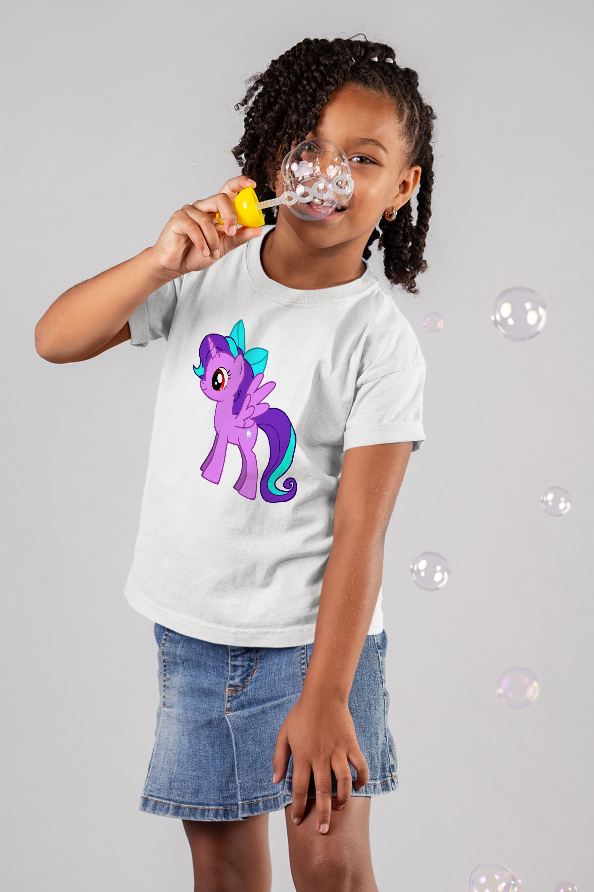 My Little Pony Baskılı Beyaz Unisex Çocuk Tişört