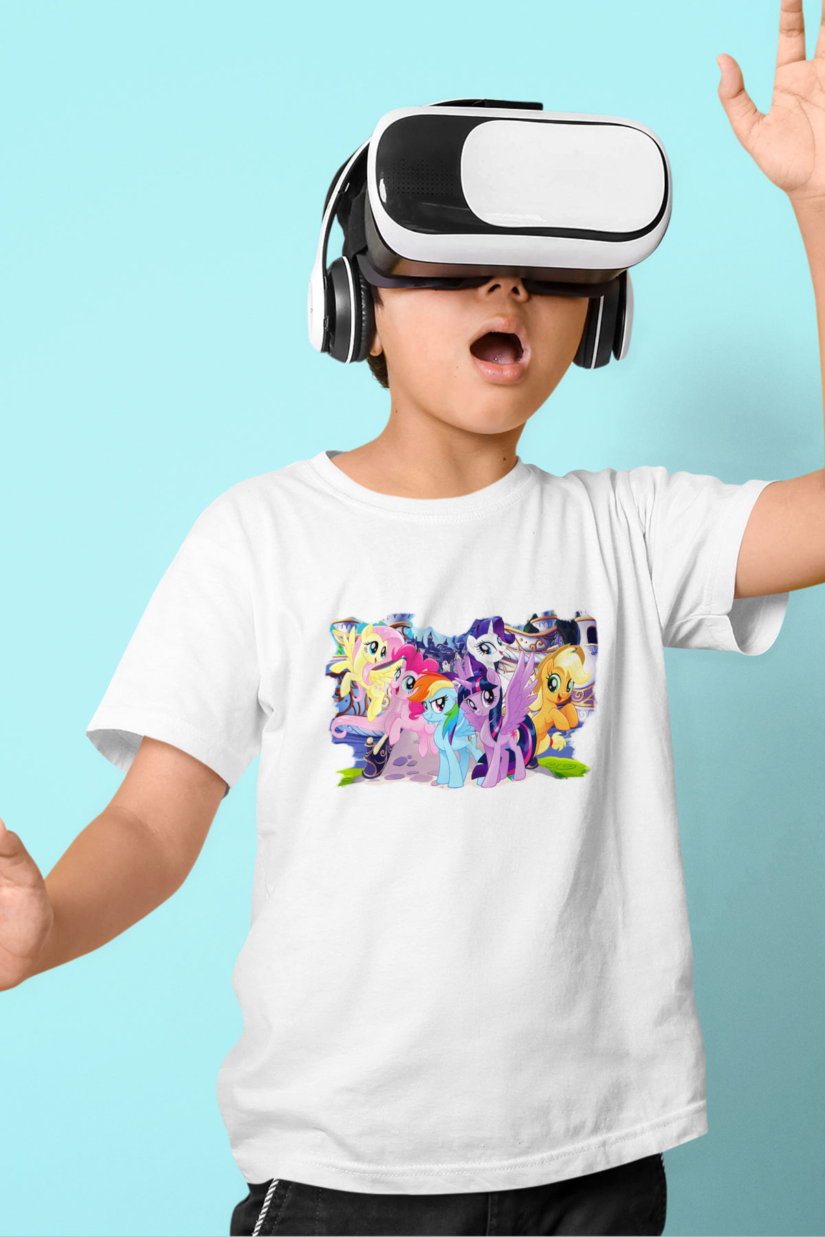 My Little Pony Baskılı Beyaz Unisex Çocuk Tişört